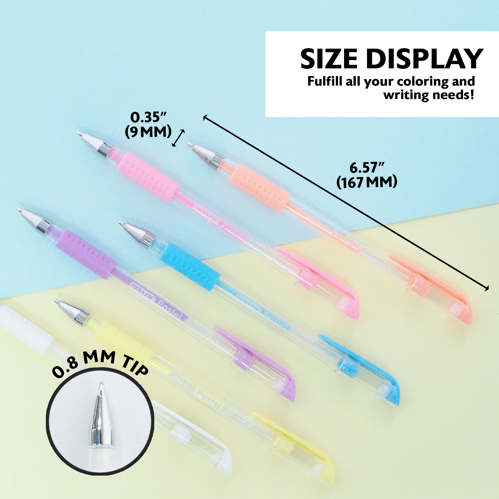 Essence Gel Pen 6 Pastel Color w/ Cushion Grip