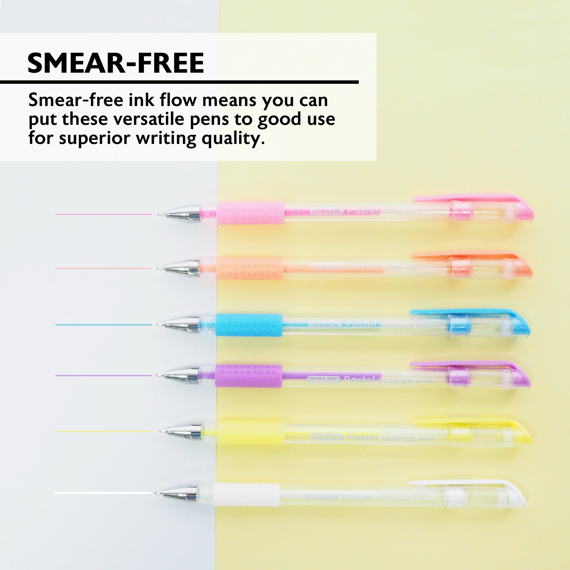 Essence Gel Pen 6 Pastel Color w/ Cushion Grip