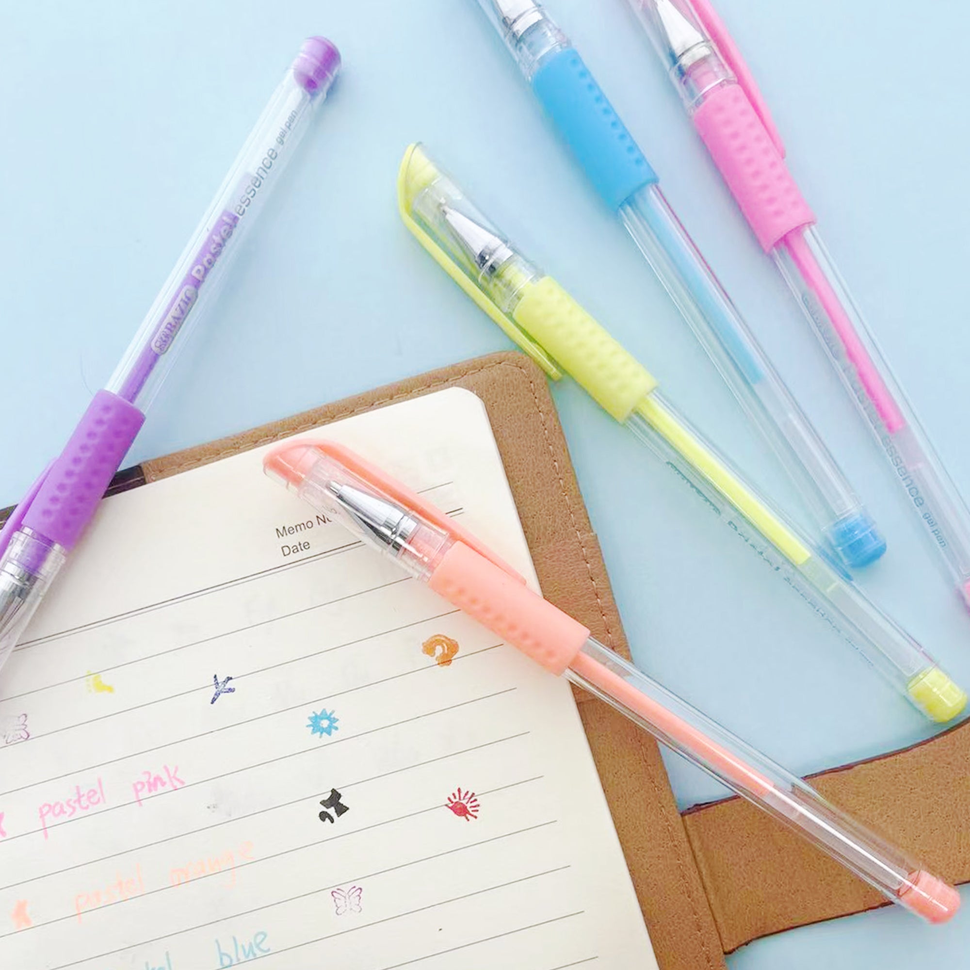 Essence Gel Pen 6 Pastel Color w/ Cushion Grip