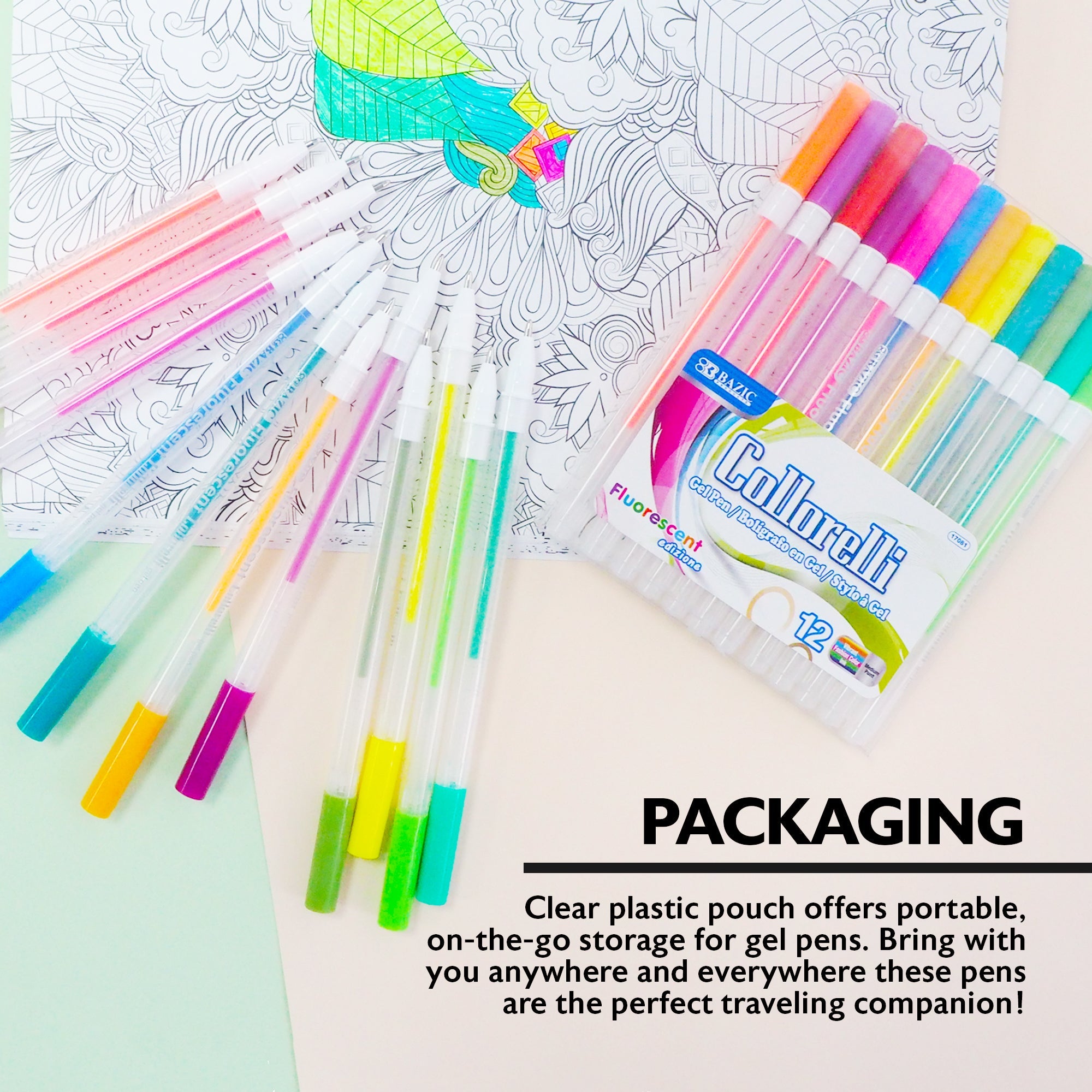 Collorelli Gel Pen 12 Fluorescent Color
