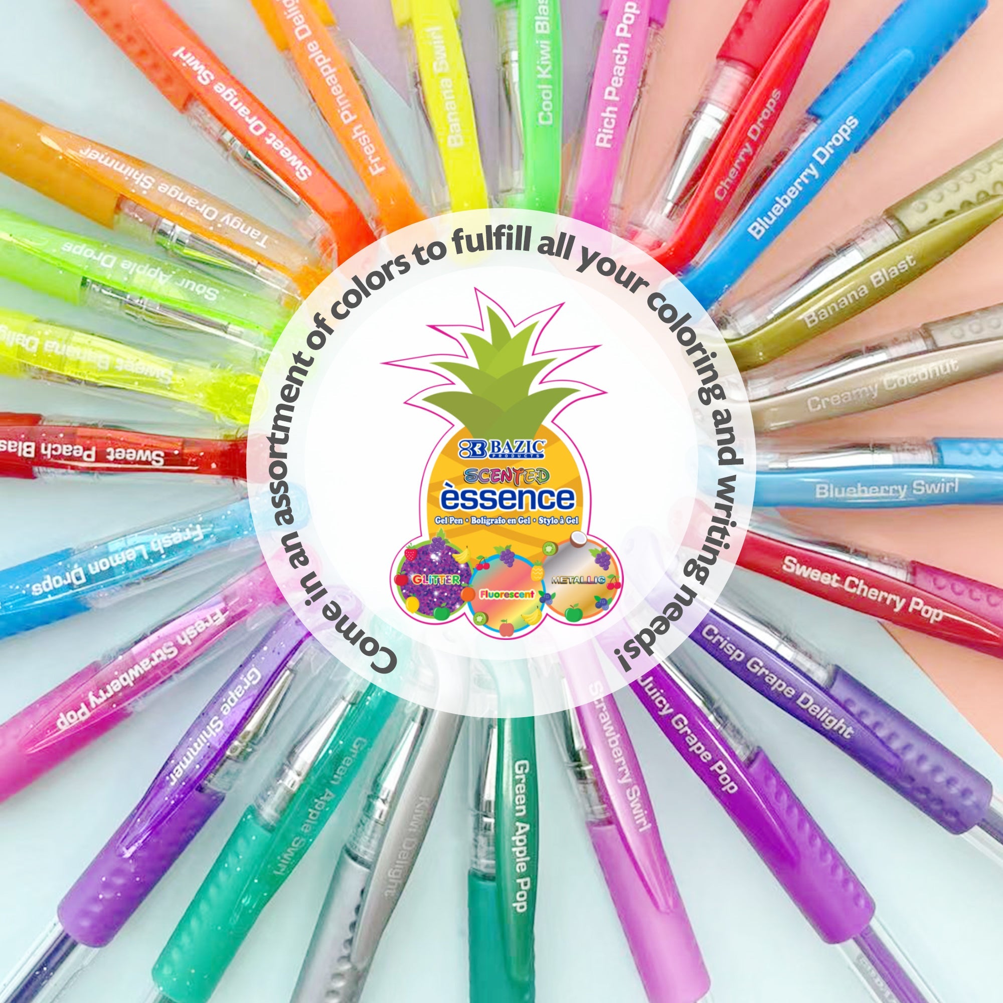 Essence Gel Pen 24 Scented Glitter Neon Metalllic Color