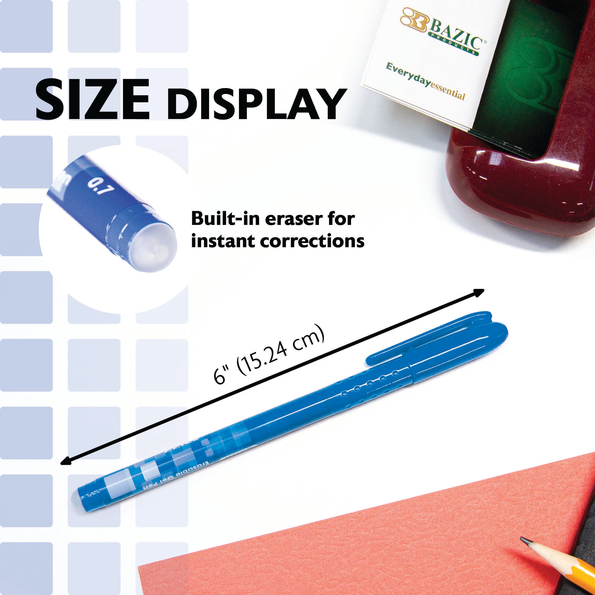 Frizz Blue Erasable Gel Pen (2/Pack)
