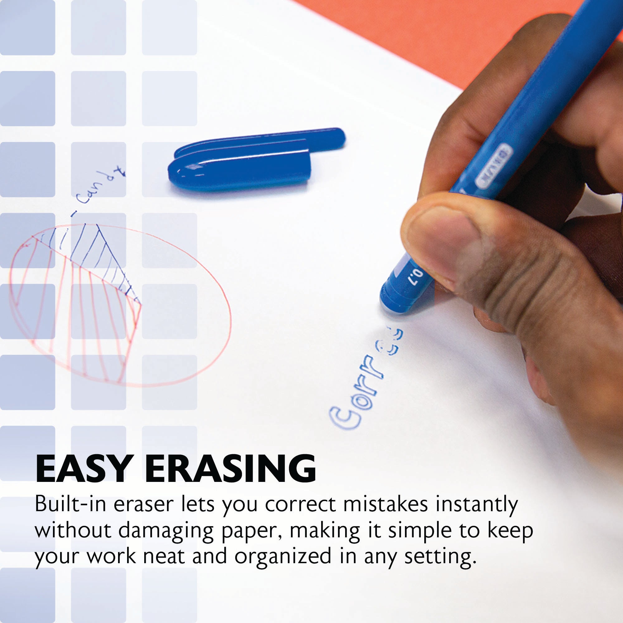 Frizz Blue Erasable Gel Pen (2/Pack)