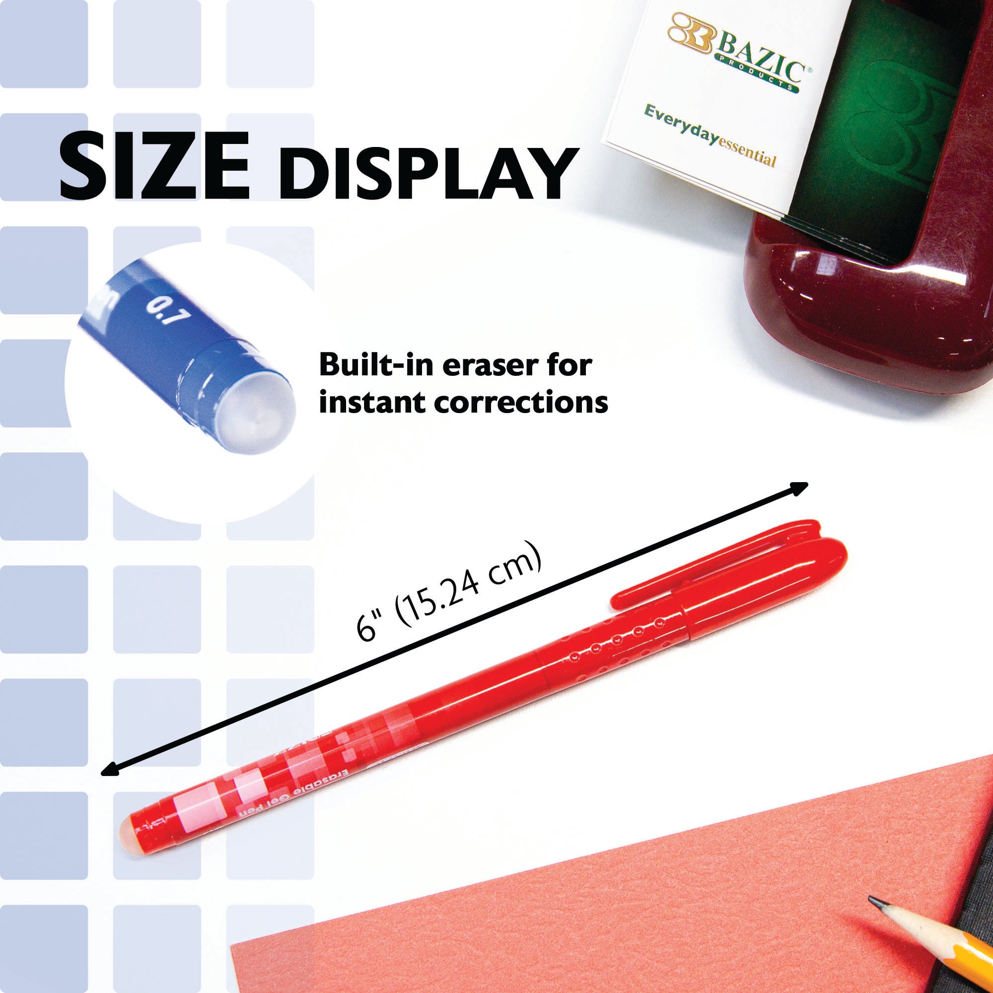 Frizz Assorted Color Erasable Gel Pen (3/Pack)