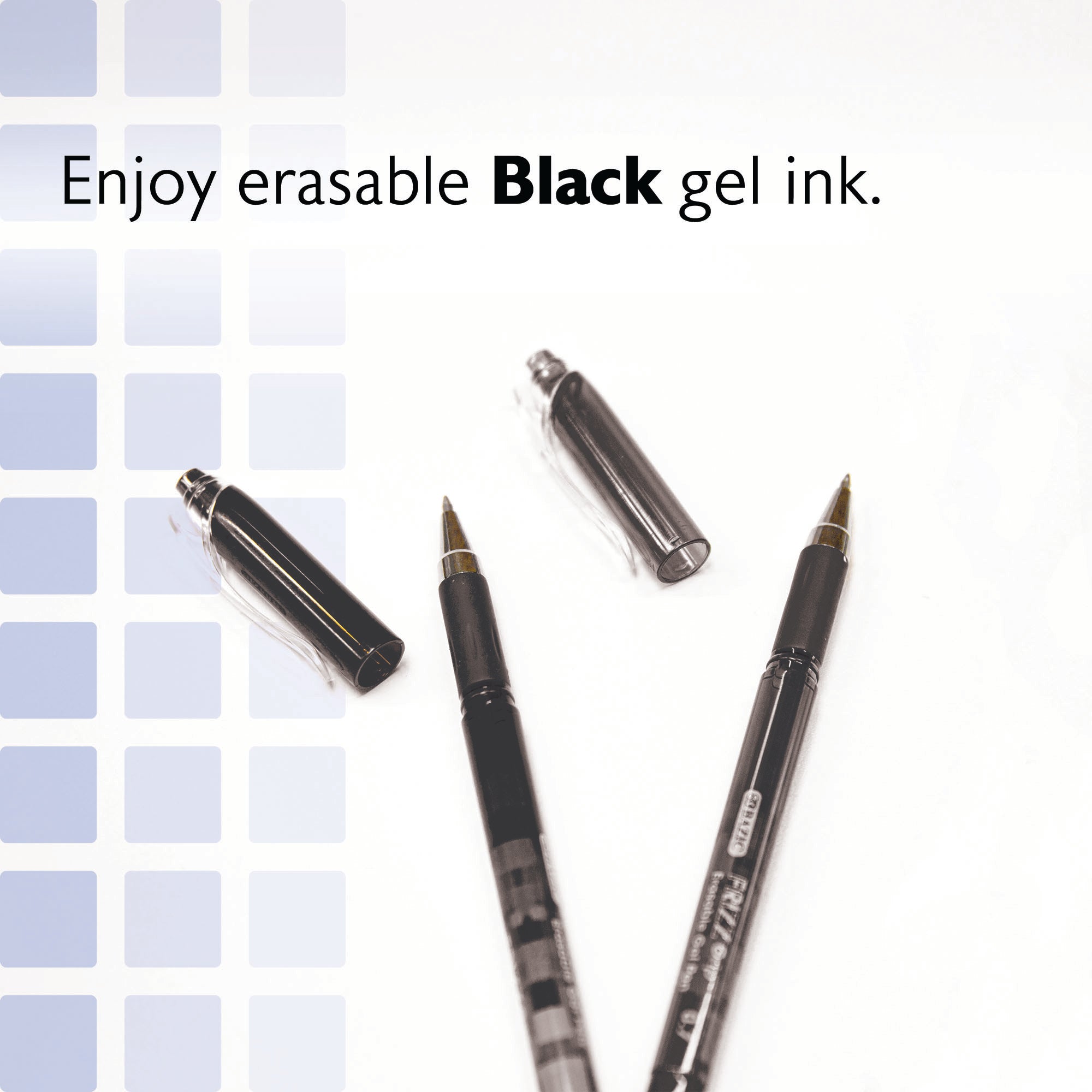 Frizz Black Erasable Gel Pen with Grip