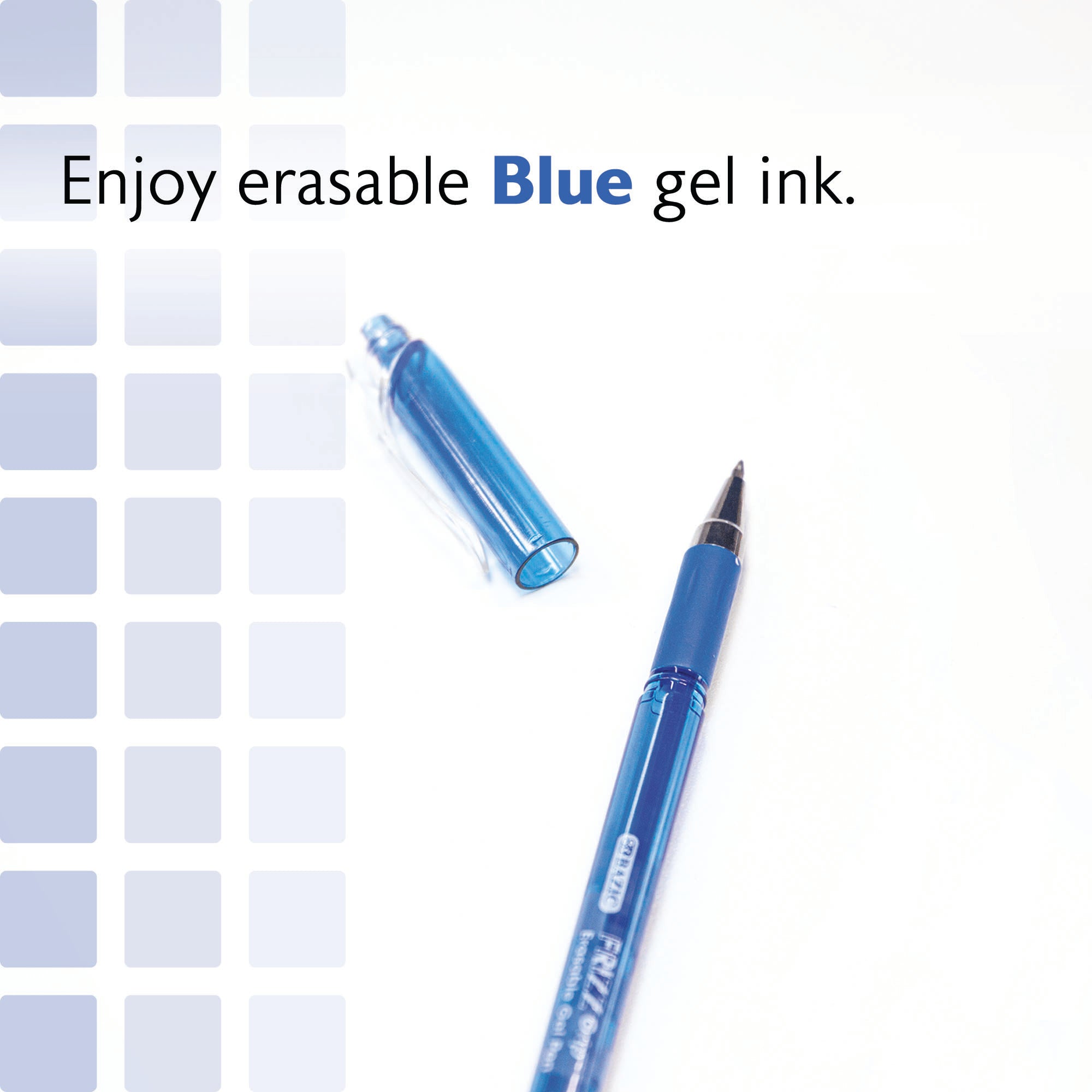 Frizz Blue Erasable Gel Pen with Grip