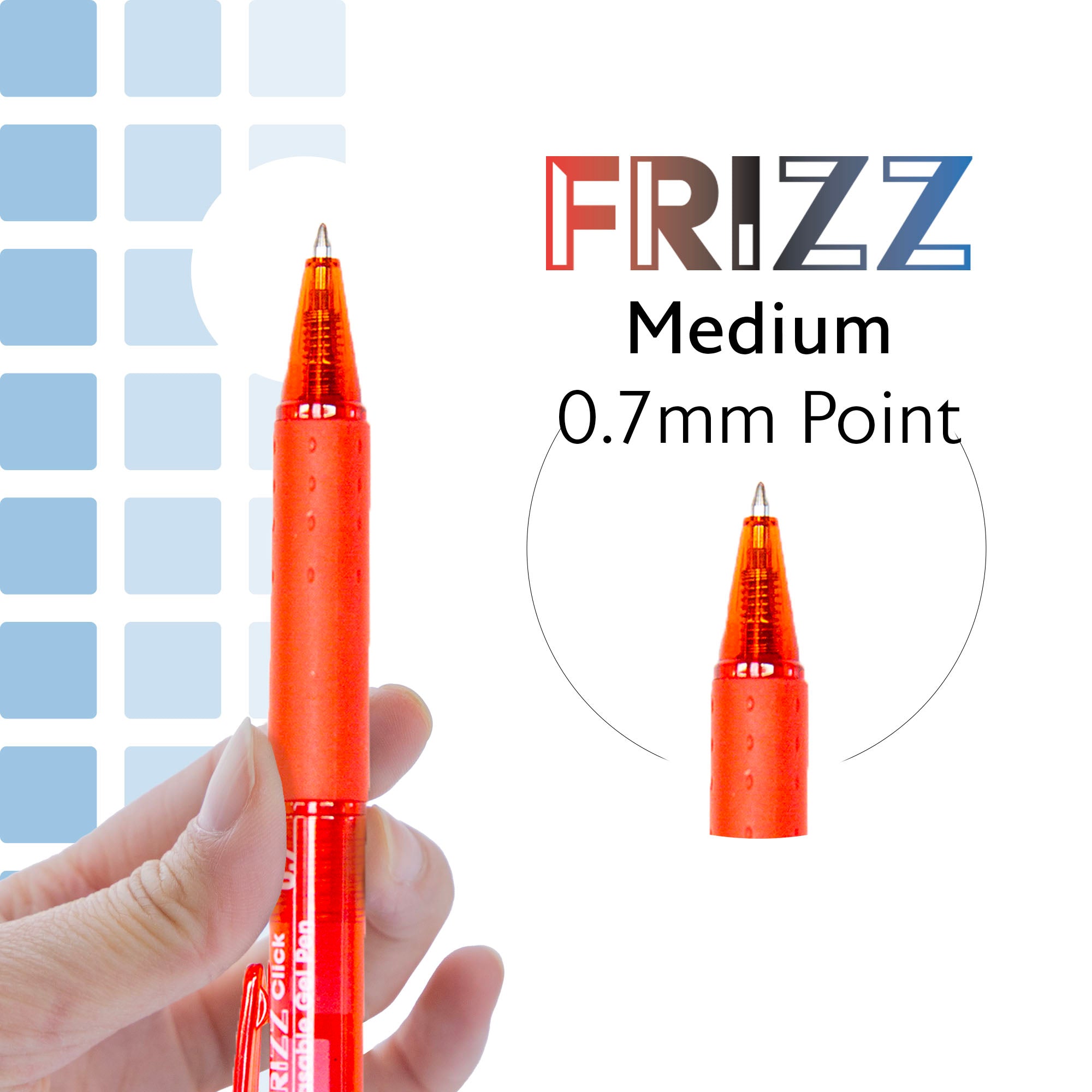Frizz Assorted Color Erasable Gel Retractable Pen with Grip (3/Pack)