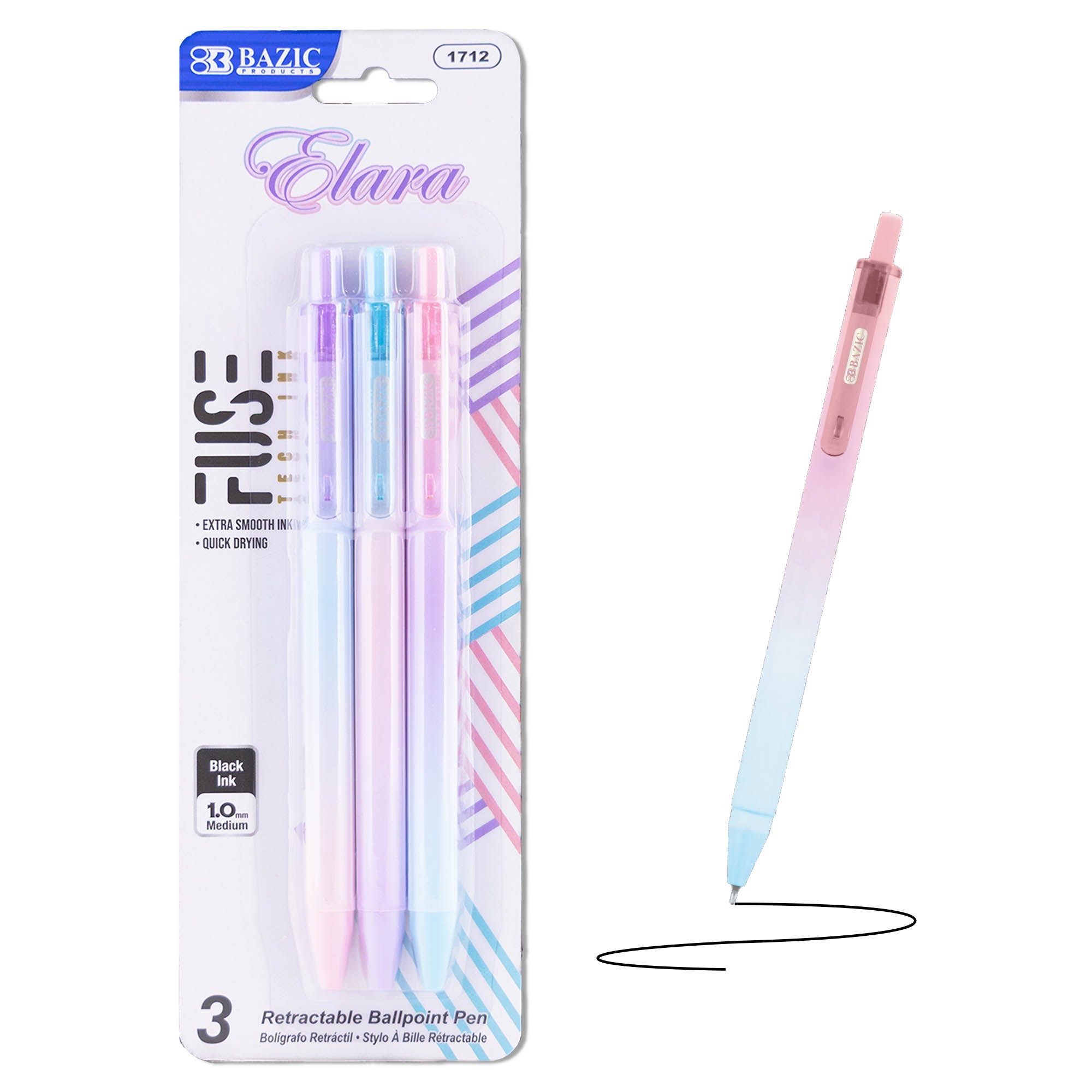 Elara FUSE Tech Ink Retractable Pen (3/Pack)
