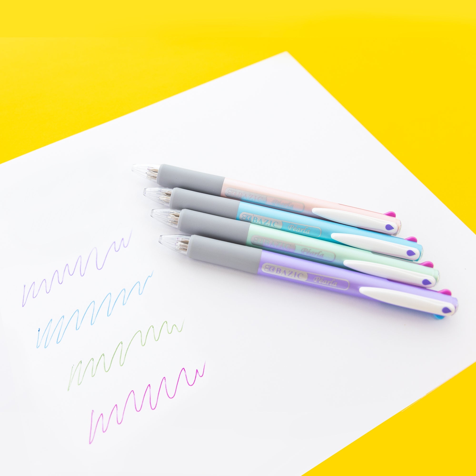 4 Fashion Color Pen w/ Cushion Grip