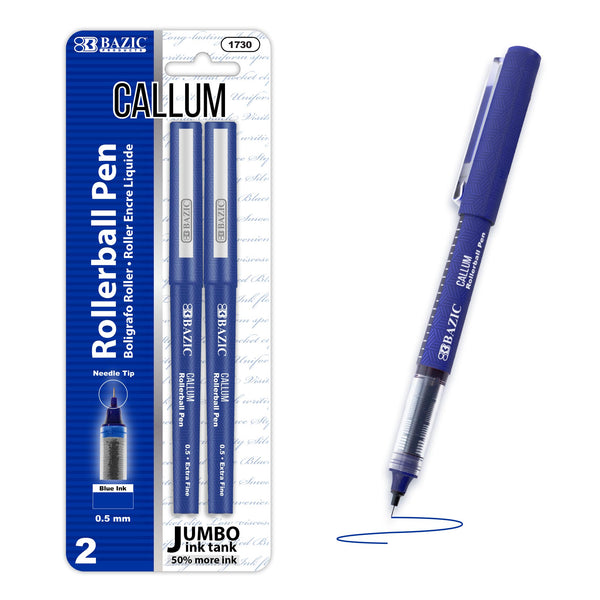Callum Blue Jumbo Ink Tank Needle-Tip Rollerball Pen (2/Pack)