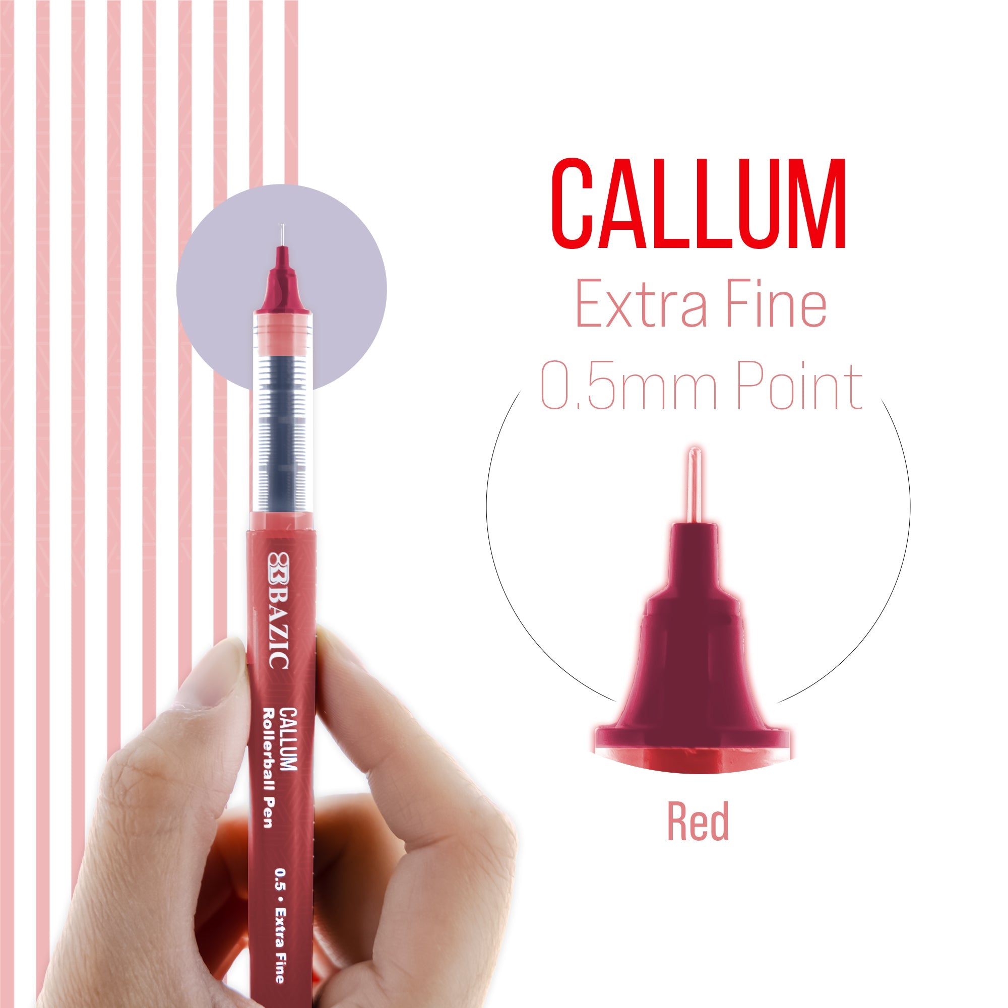 Callum Red Needle-Tip Rollerball Pen (2/Pack)