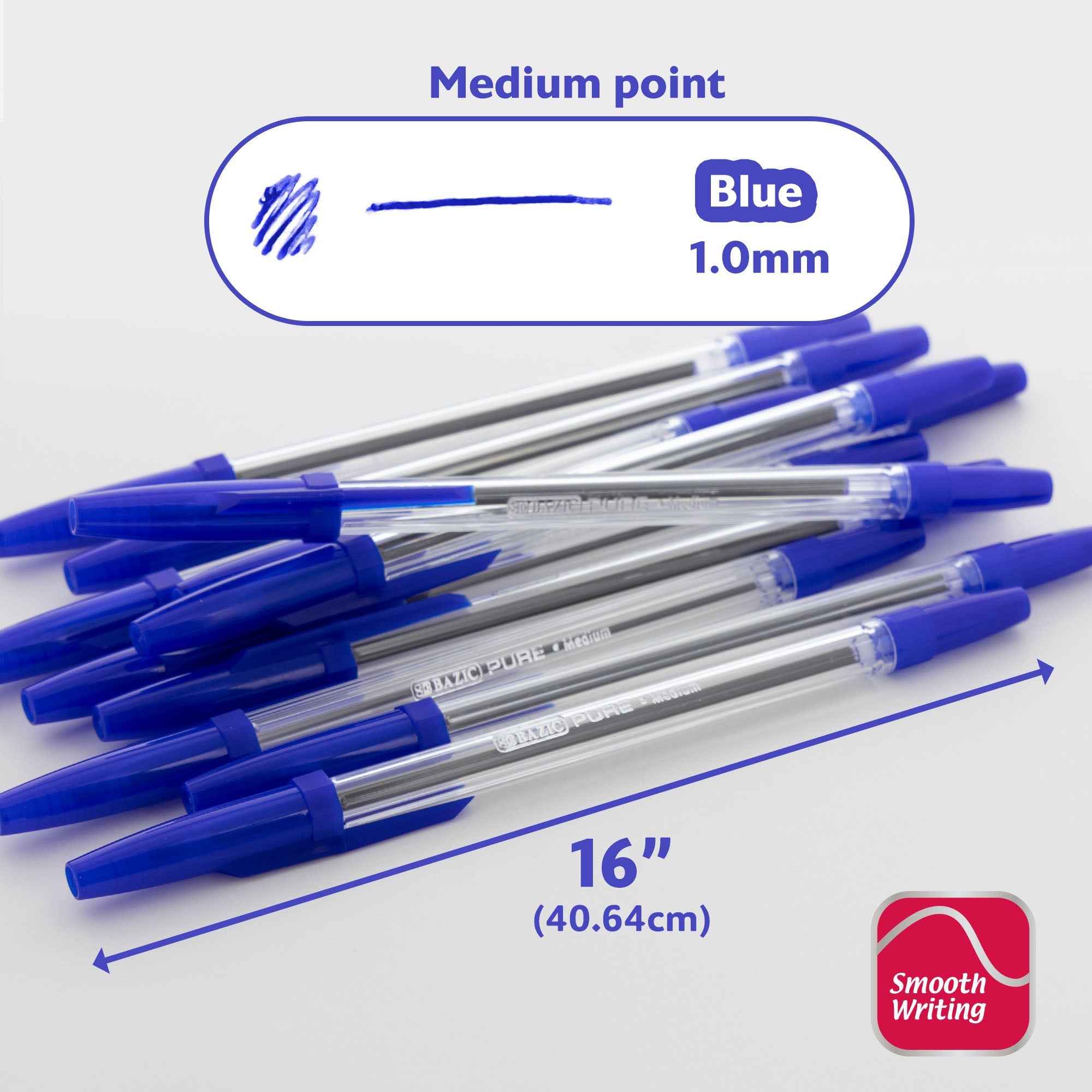 Pure Blue Stick Pen (12/Pack)