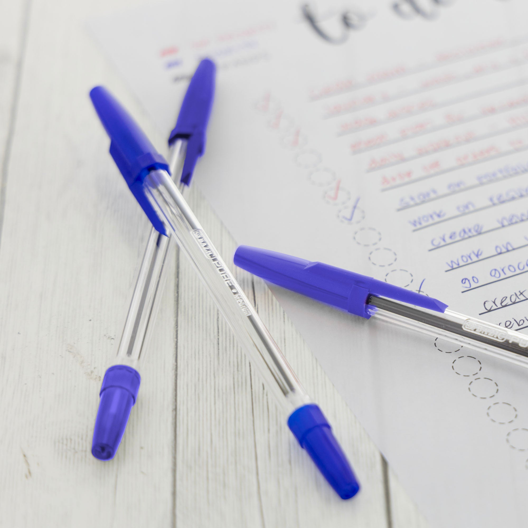 Pure Blue Stick Pen (12/Pack)