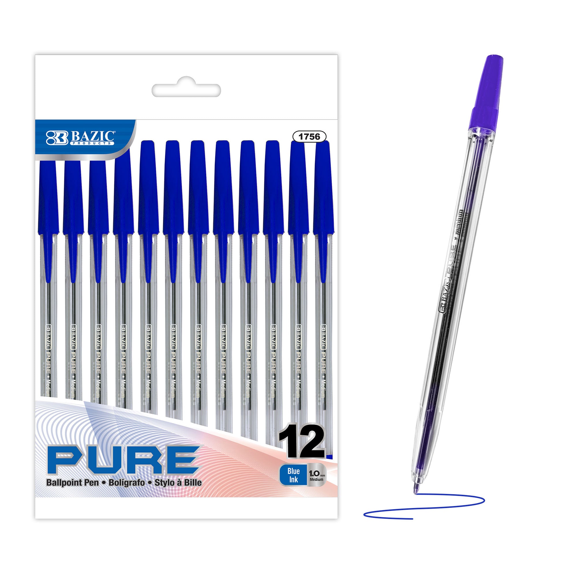 Pure Blue Stick Pen (12/Pack)