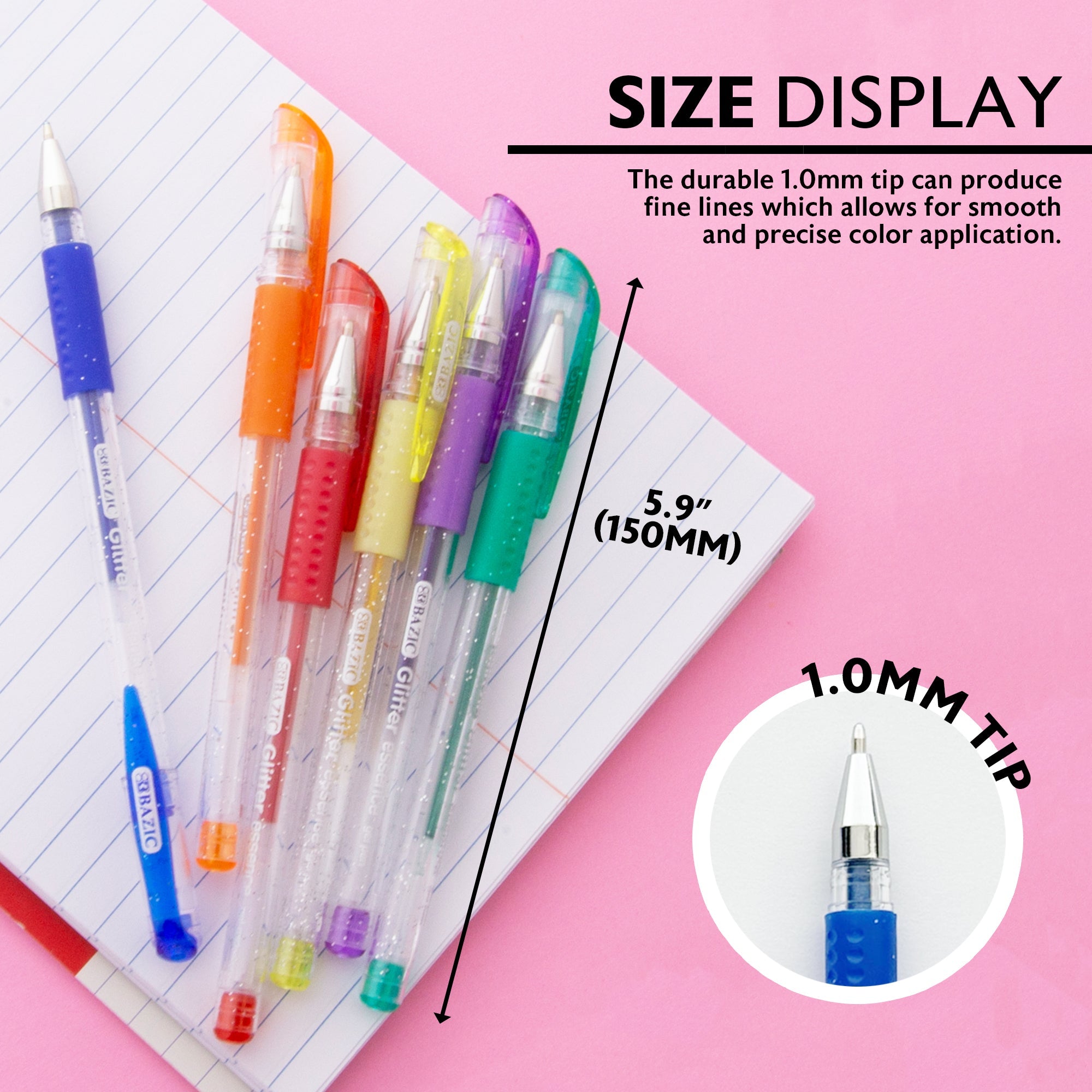 Essence Gel Pen 6 Glitter Color w/ Cushion Grip