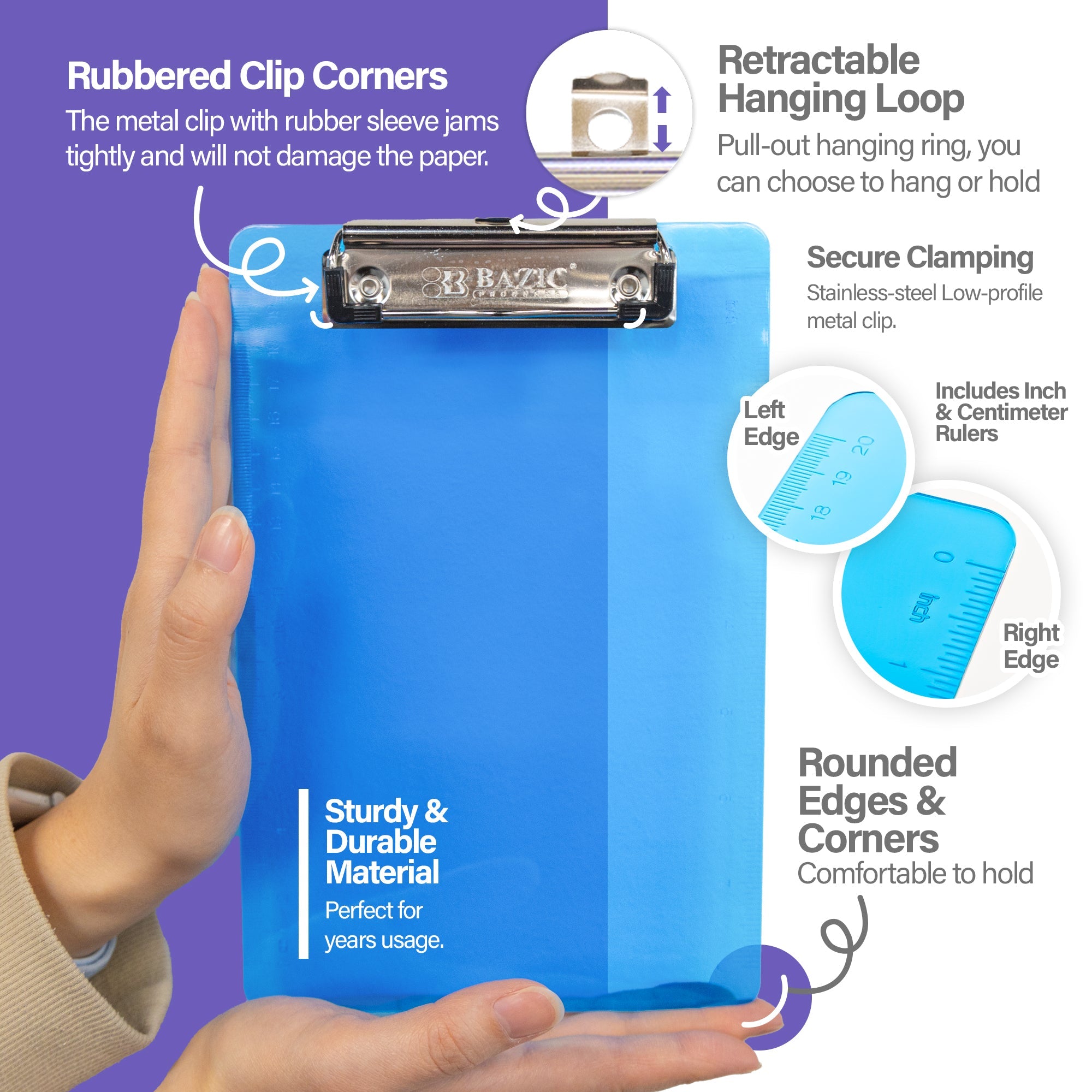 Plastic Clipboard Memo Size w/ Low Profile Clip