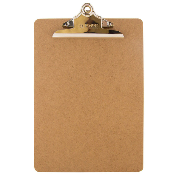 Standard Size Hardboard Clipboard w/ Sturdy Spring Clip