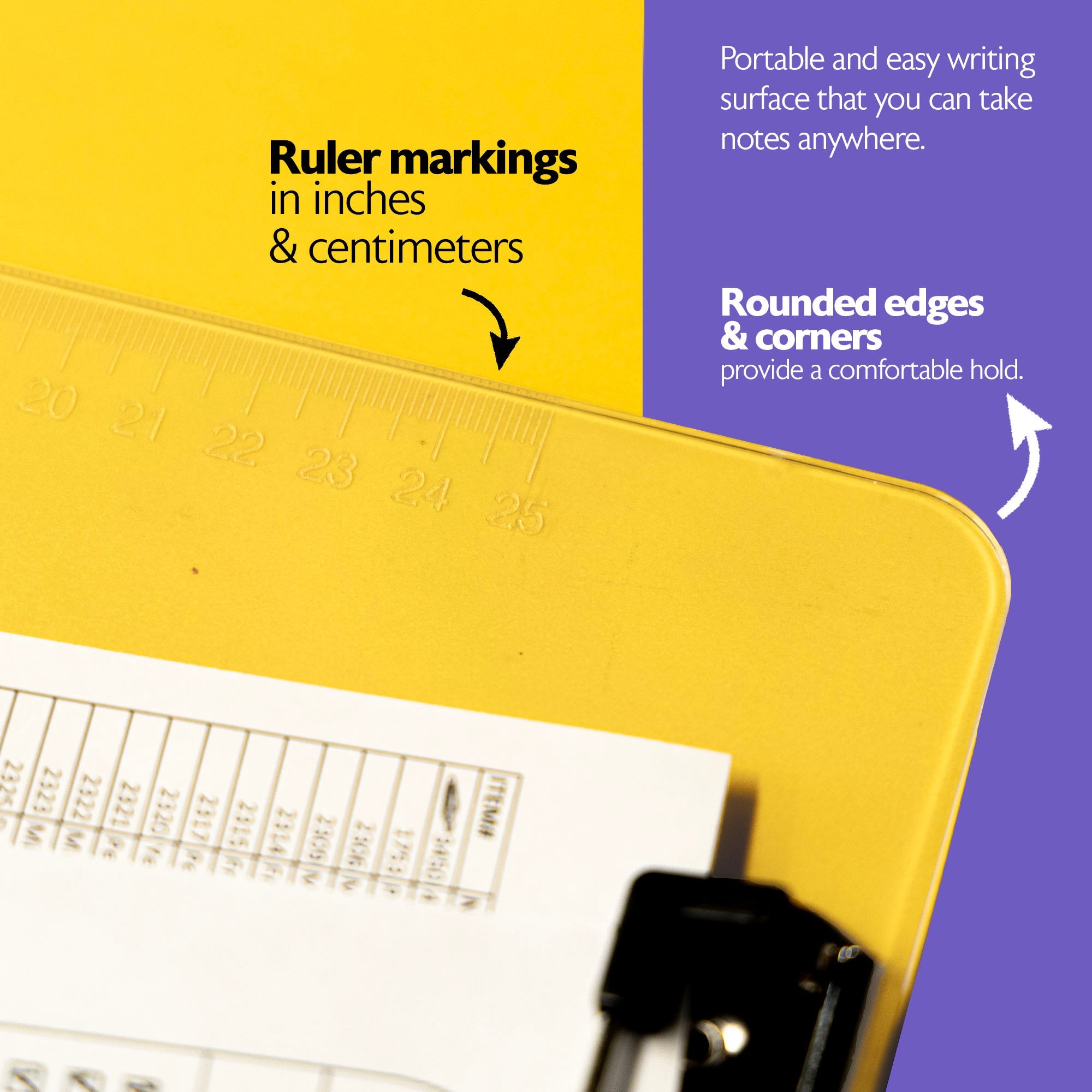 Standard Size Clear Plastic Clipboard w/ Low Profile Clip