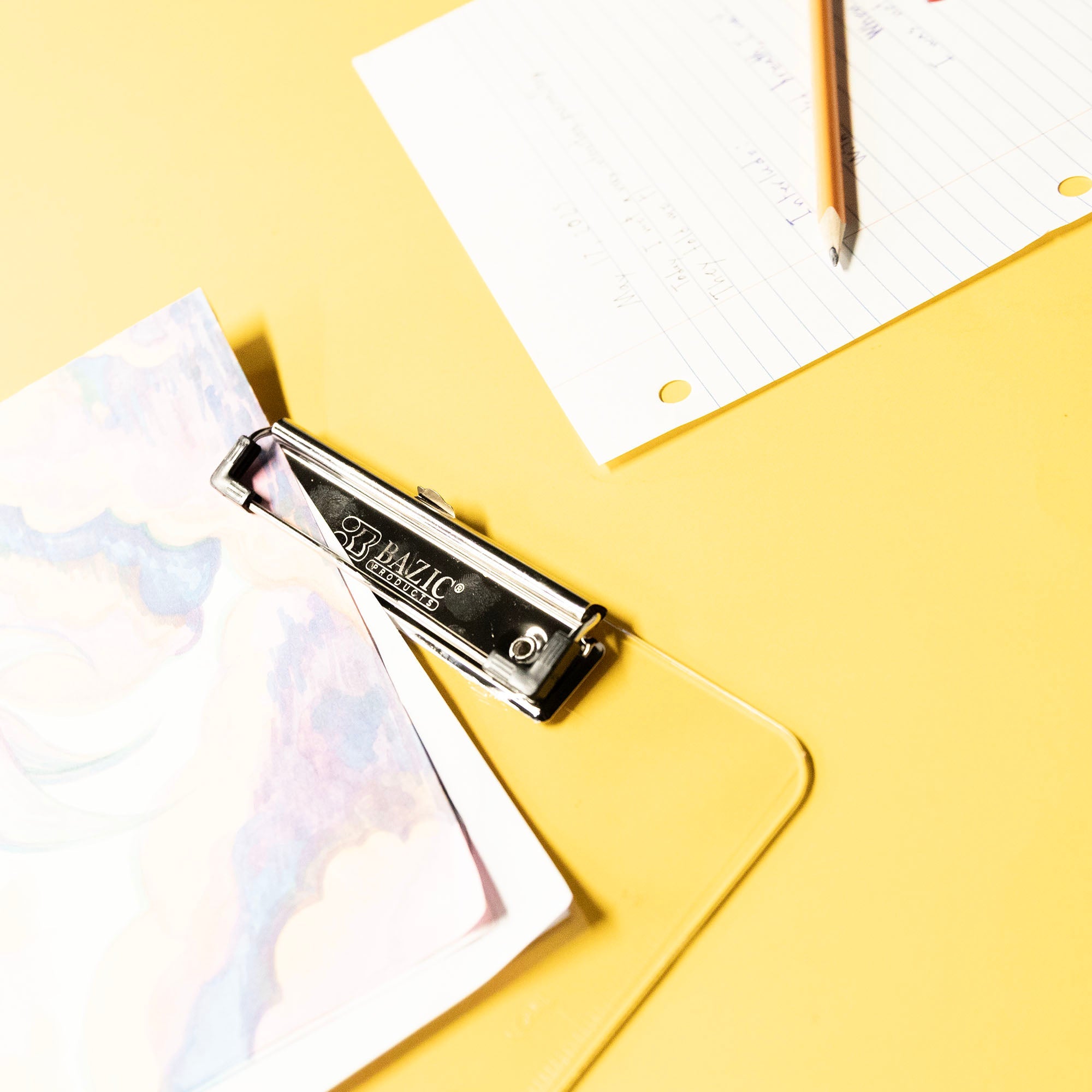 Standard Size Clear Plastic Clipboard w/ Low Profile Clip