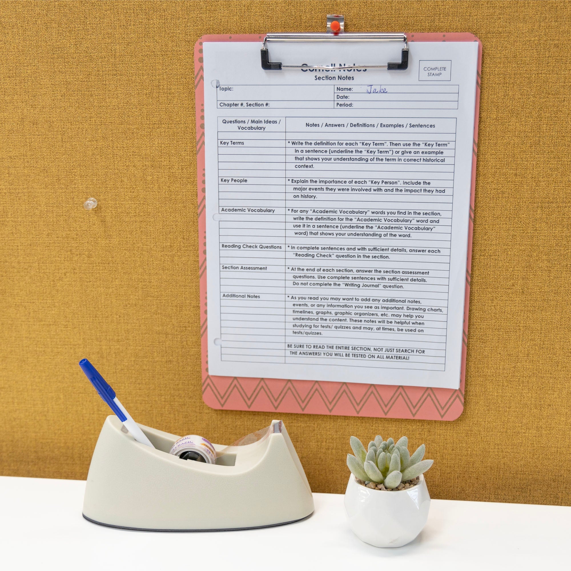 Hardboard Clipboard Standard Size Vintage Low Profile Clip