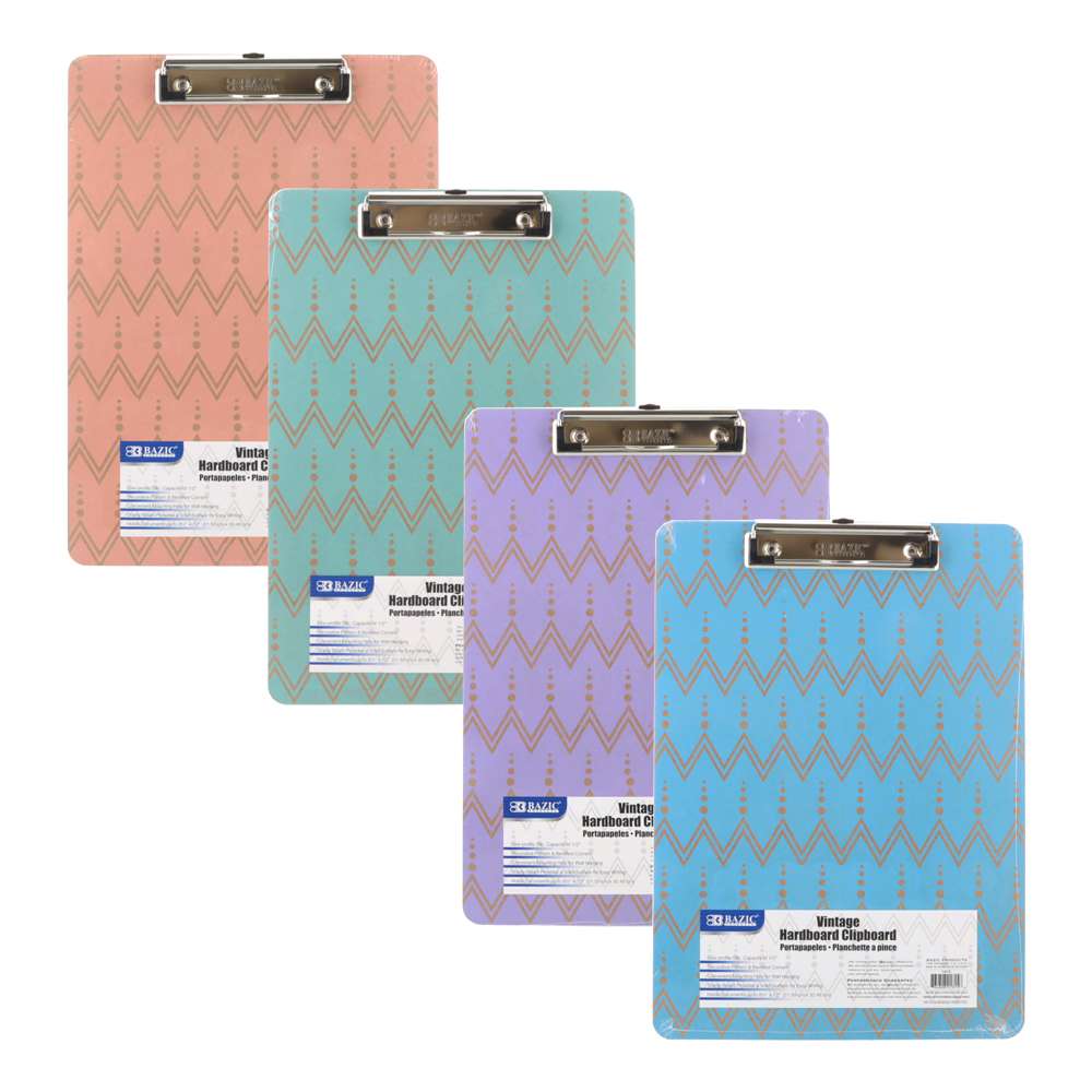 Hardboard Clipboard Standard Size Vintage Low Profile Clip