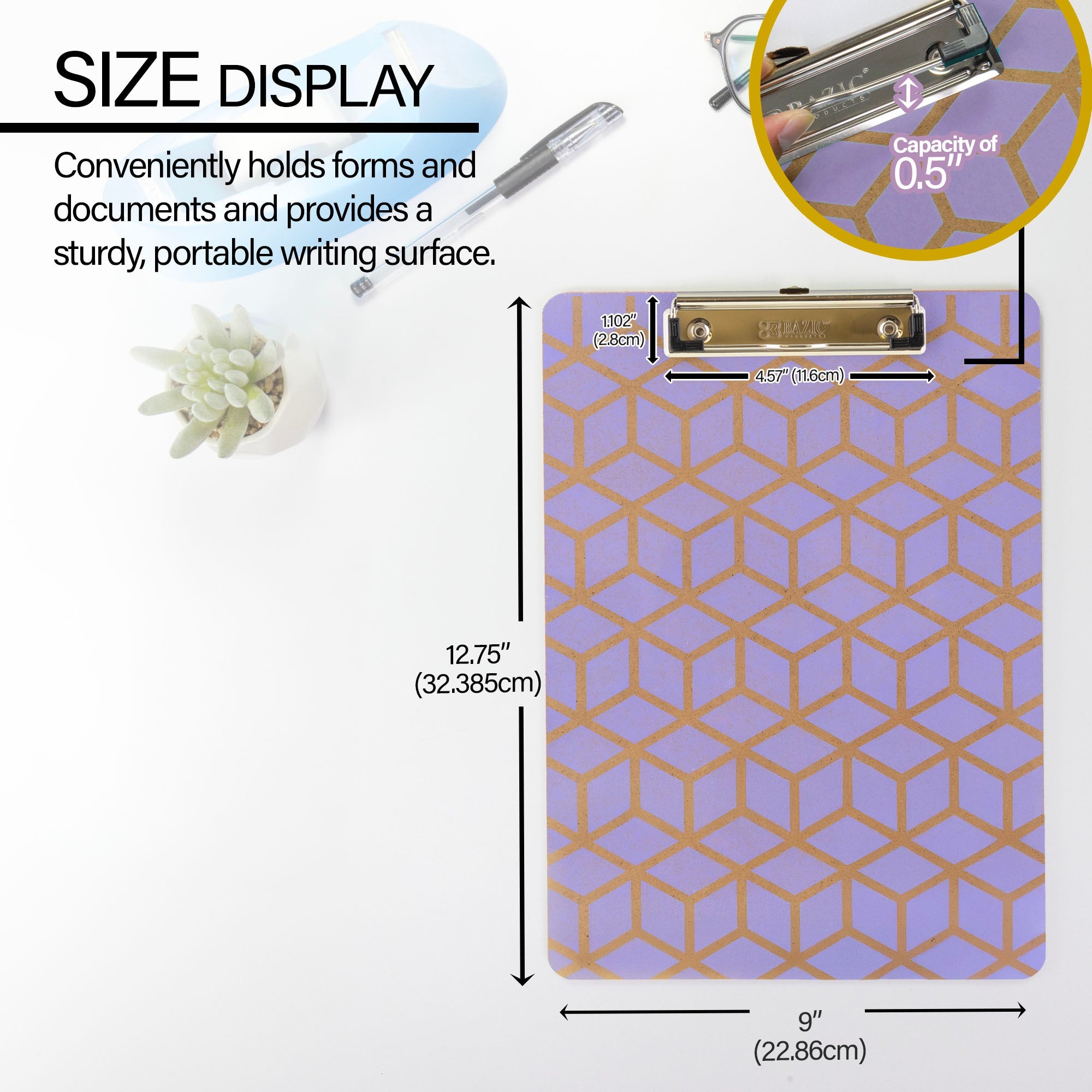 Hardboard Clipboard Standard Size Retro w/ Low Profile Clip