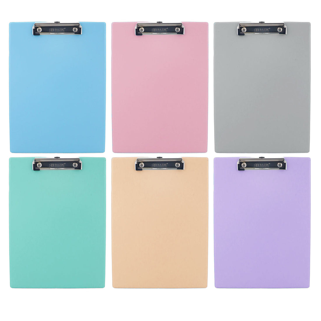 Pastel Color PVC Standard Clipboard w/ Low Profile Clip