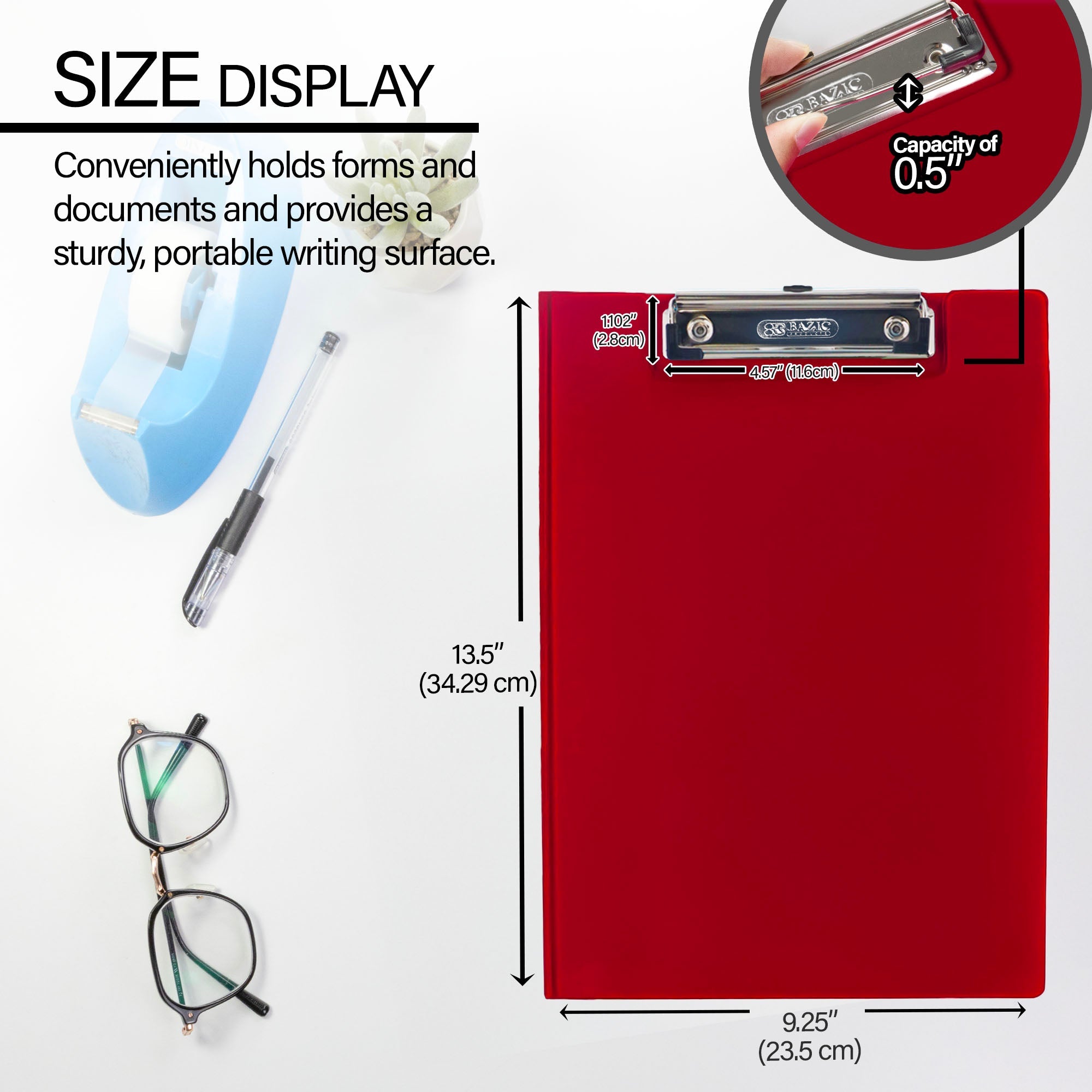 PVC Clipboard A4 Size Folder w/ Low Profile Clip