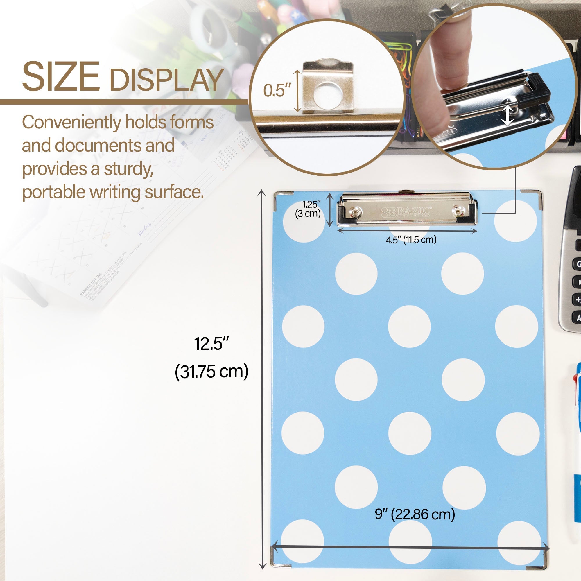 Paperboard Clipboard Standard Size Carnival Polka Dot