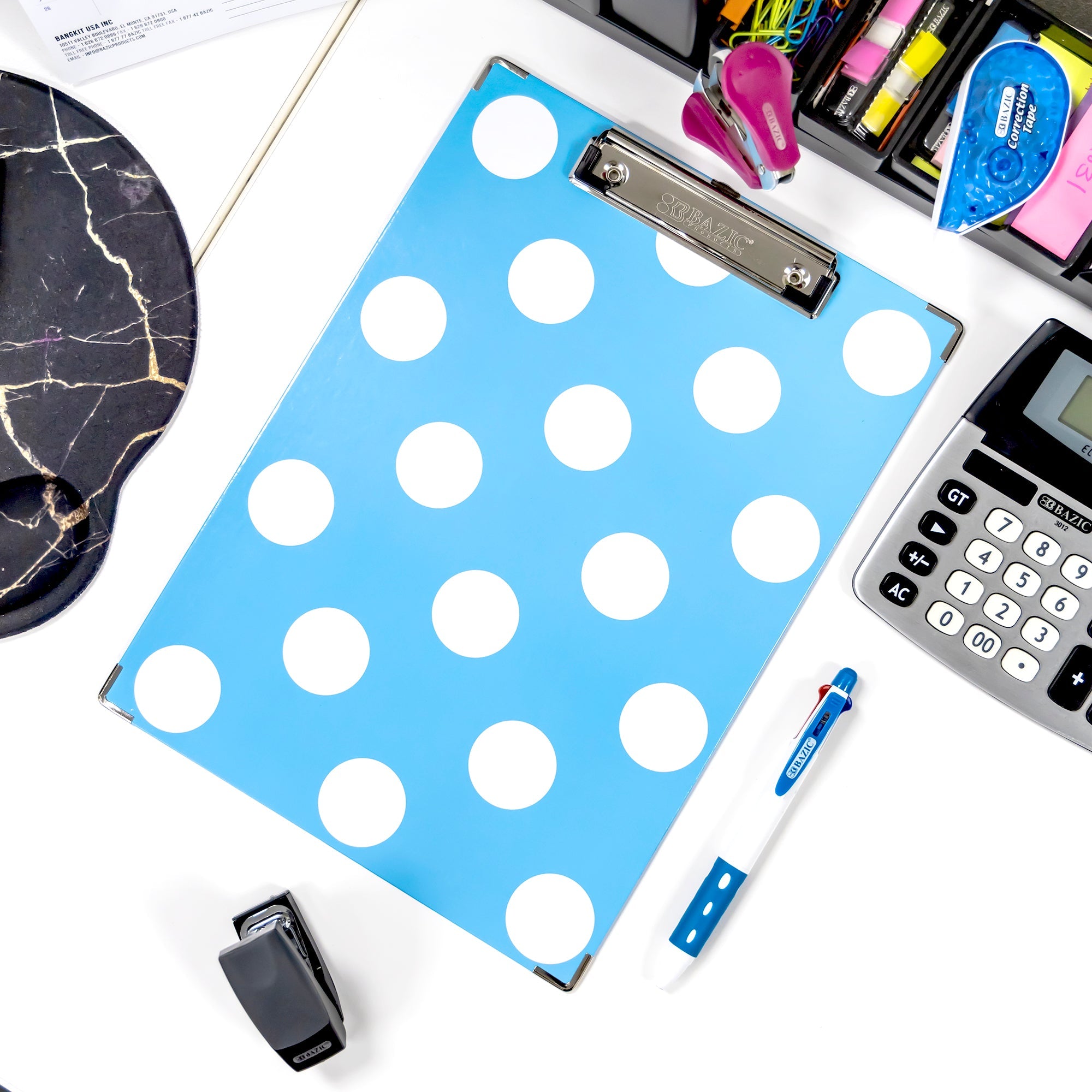 Paperboard Clipboard Standard Size Carnival Polka Dot