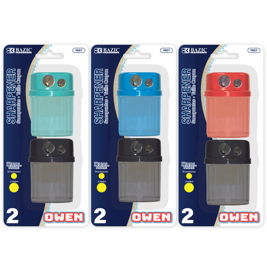 Owen Dual Hole Sharpener w/ Round Receptacle (2/Pack)
