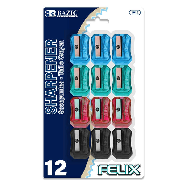 Felix Square Transparent Pencil Sharpener (12/Pack)