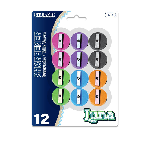 Luna Round Pencil Sharpener (12/Pack)