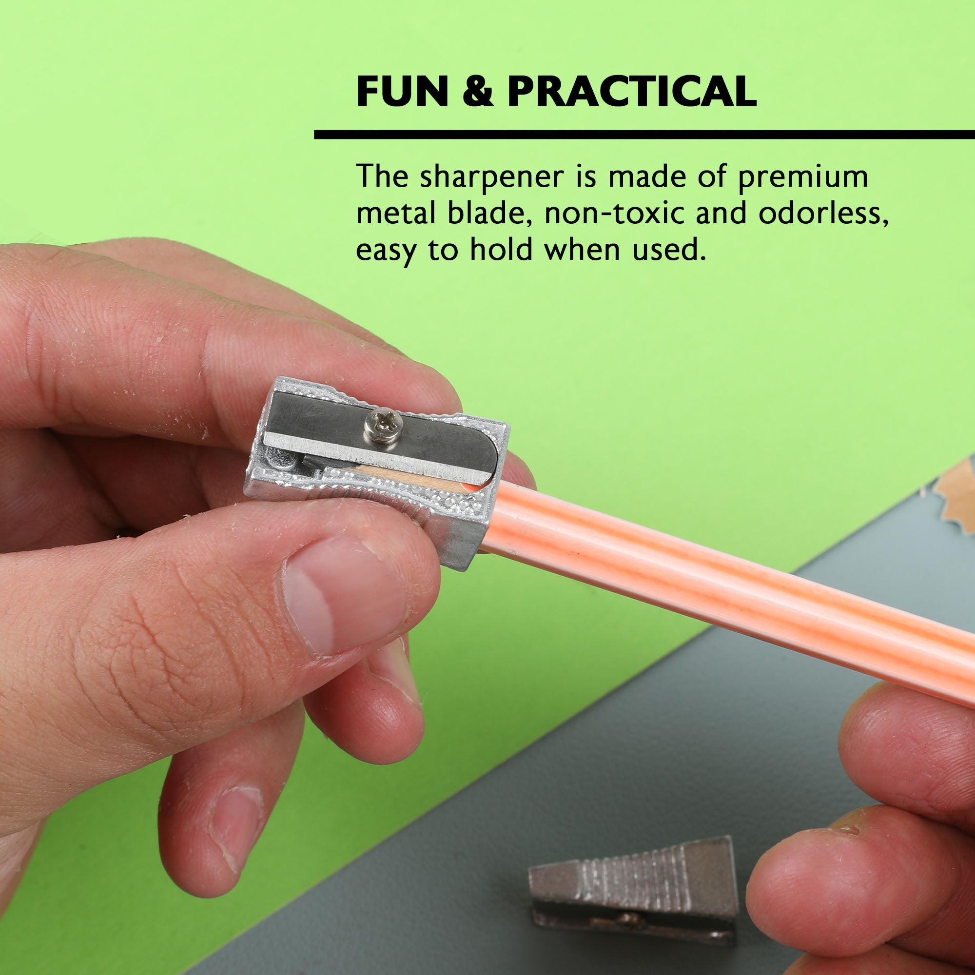 Single Hole Metal Pencil Sharpener (6/Pack)