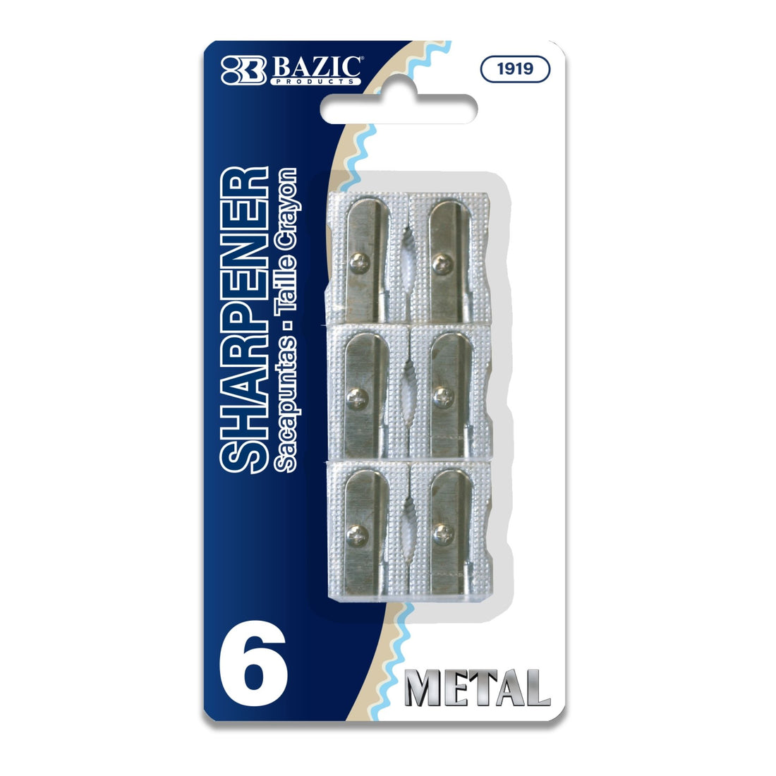Single Hole Metal Pencil Sharpener (6/Pack)
