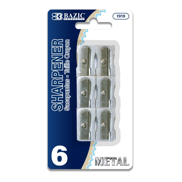 Single Hole Metal Pencil Sharpener (6/Pack)