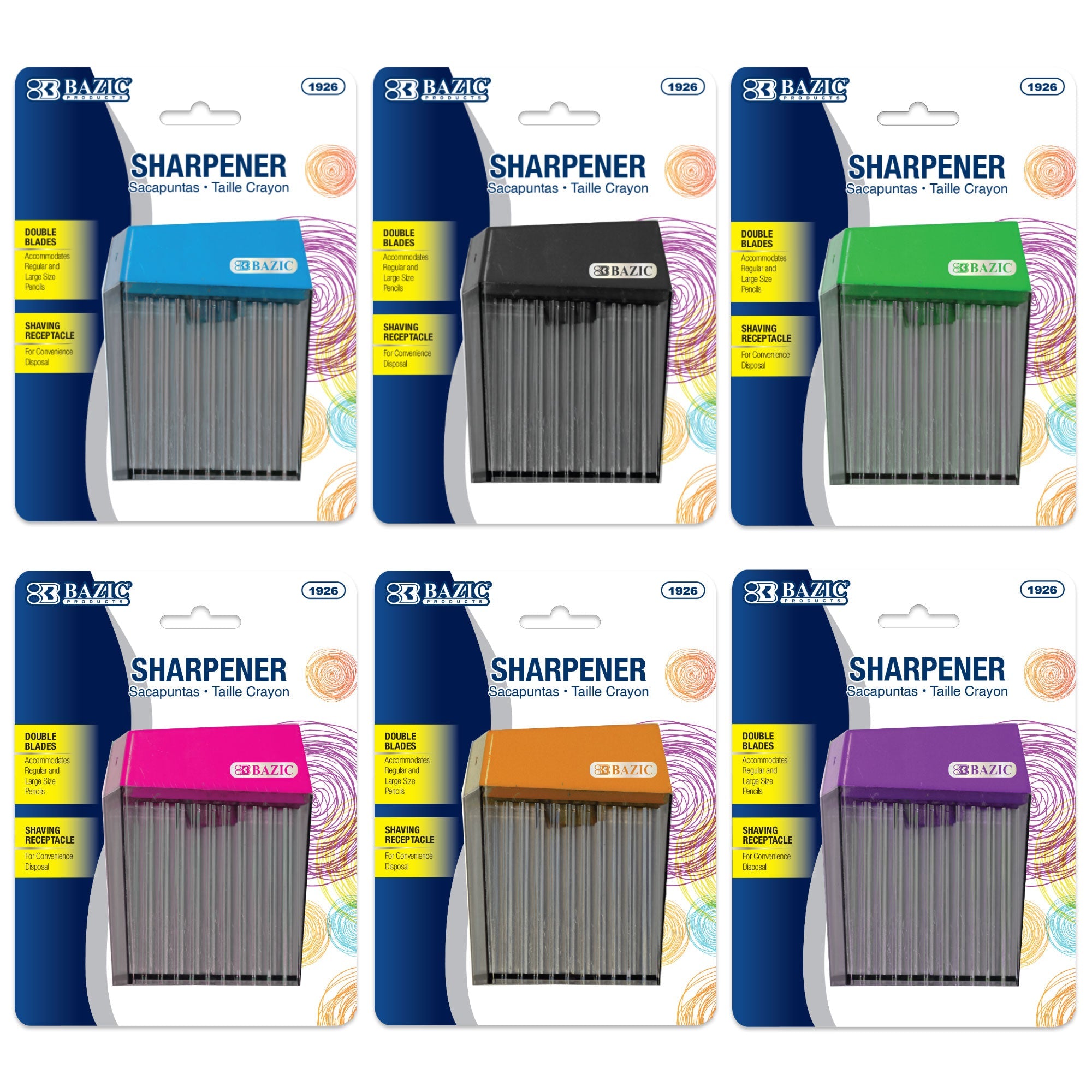 Harper Dual Hole Square Sharpener w/ Receptacle