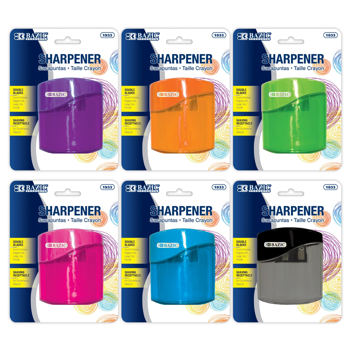 BAZIC Sophie Dual Hole Sharpener w/ Square Receptacle – BAZIC Products