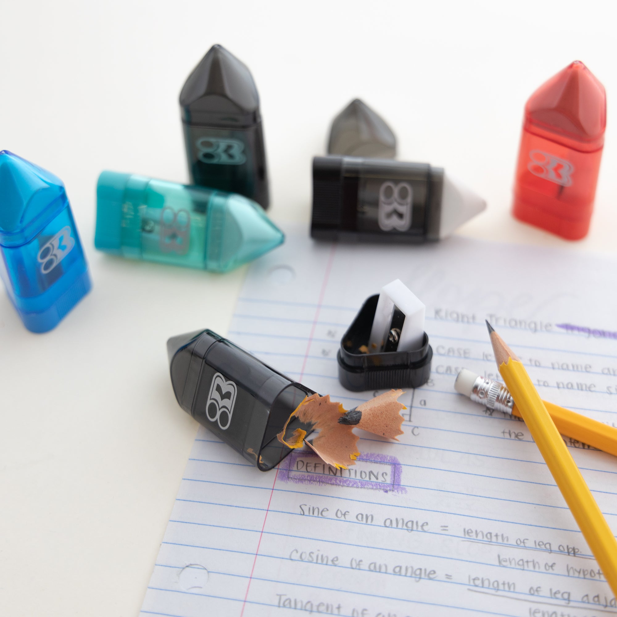 Rex Sharpener w/ Receptacle + Eraser (2/Pack)