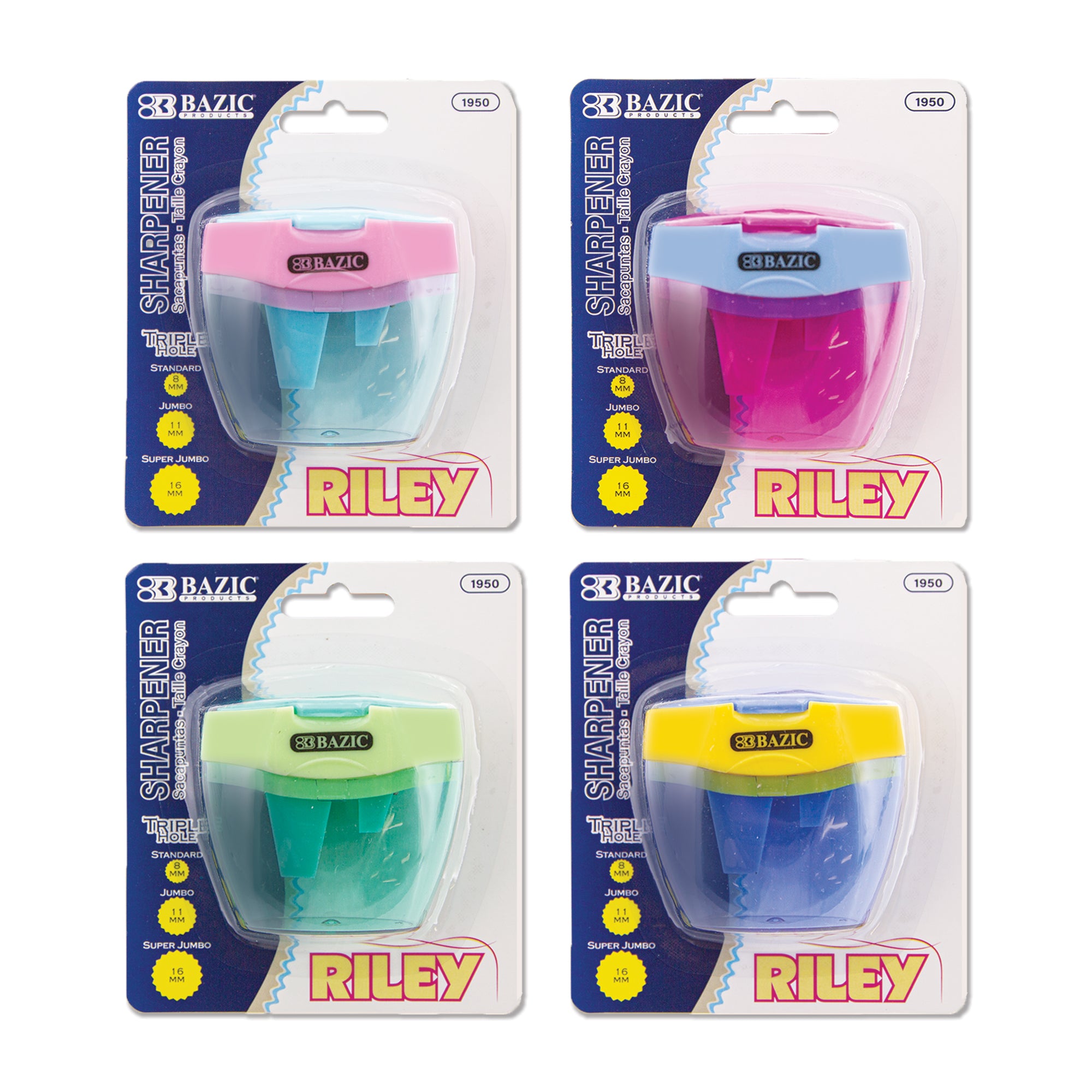 Riley Triple Hole Sharpener w/ Receptacle