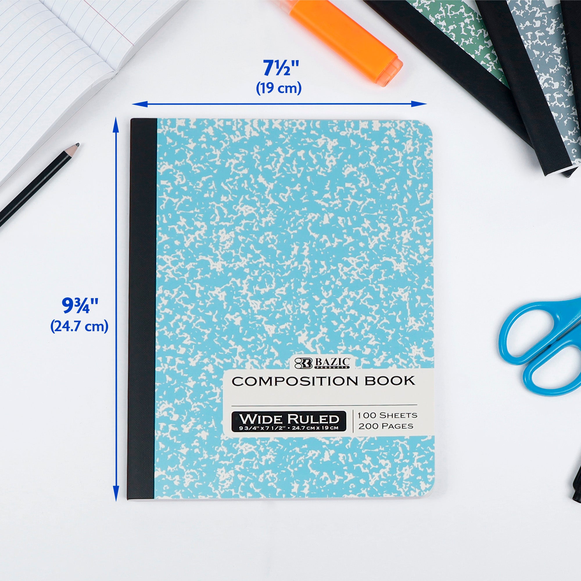 W/R 100 Ct. Pastel Color Marble Composition Book