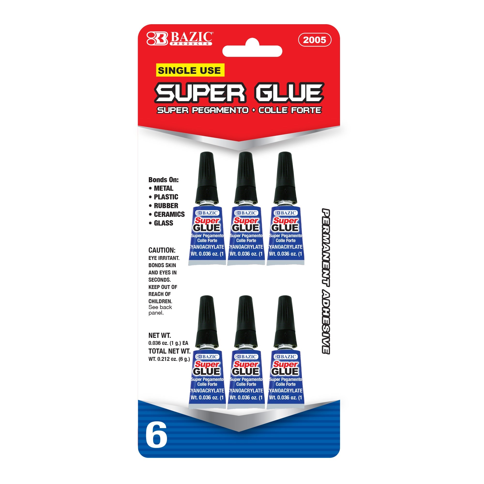 Super Glue 0.036 oz Single Use (1g)(6/Pack)