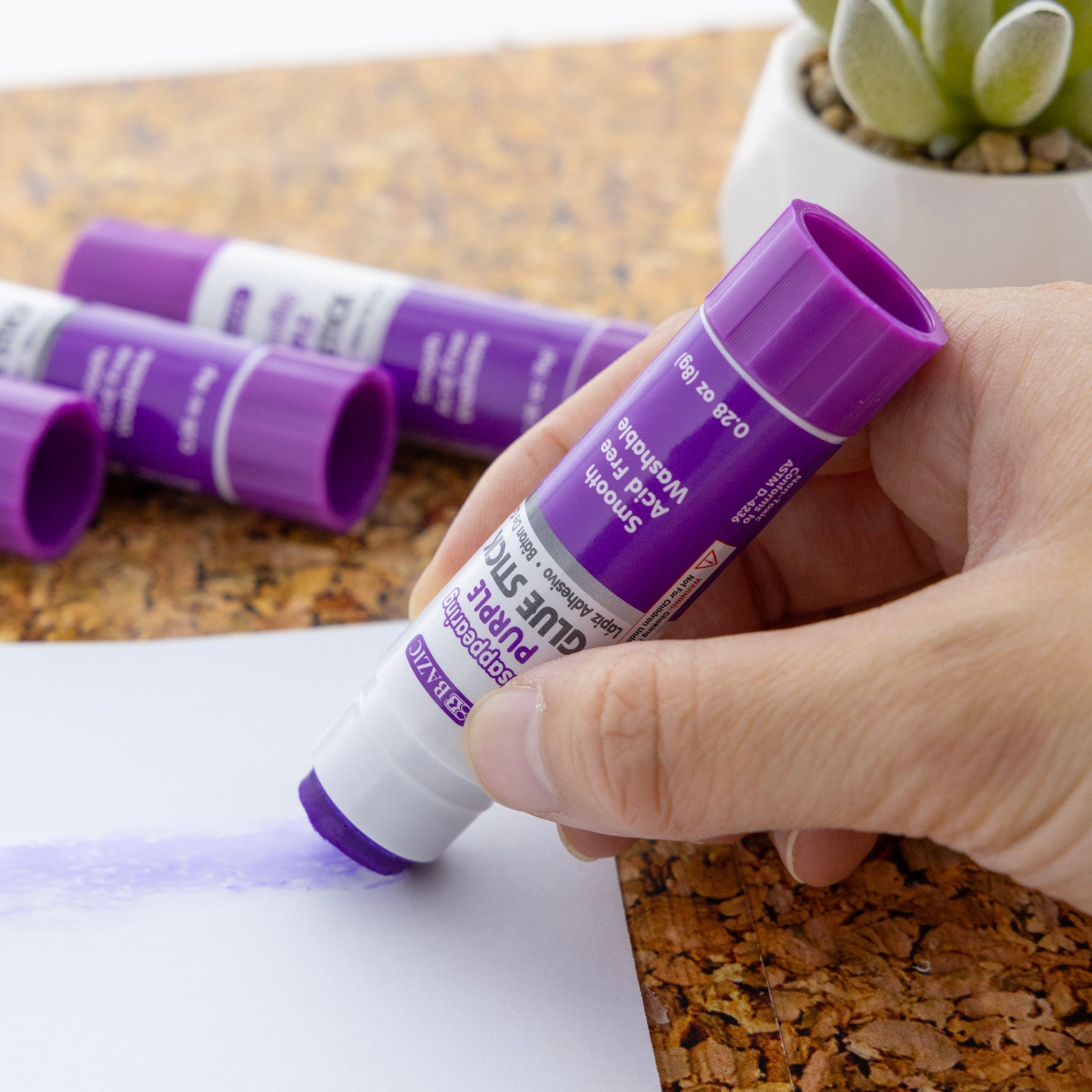 Glue Stick Washable Disappearing Purple 0.28 oz (8g)(4/Pack)