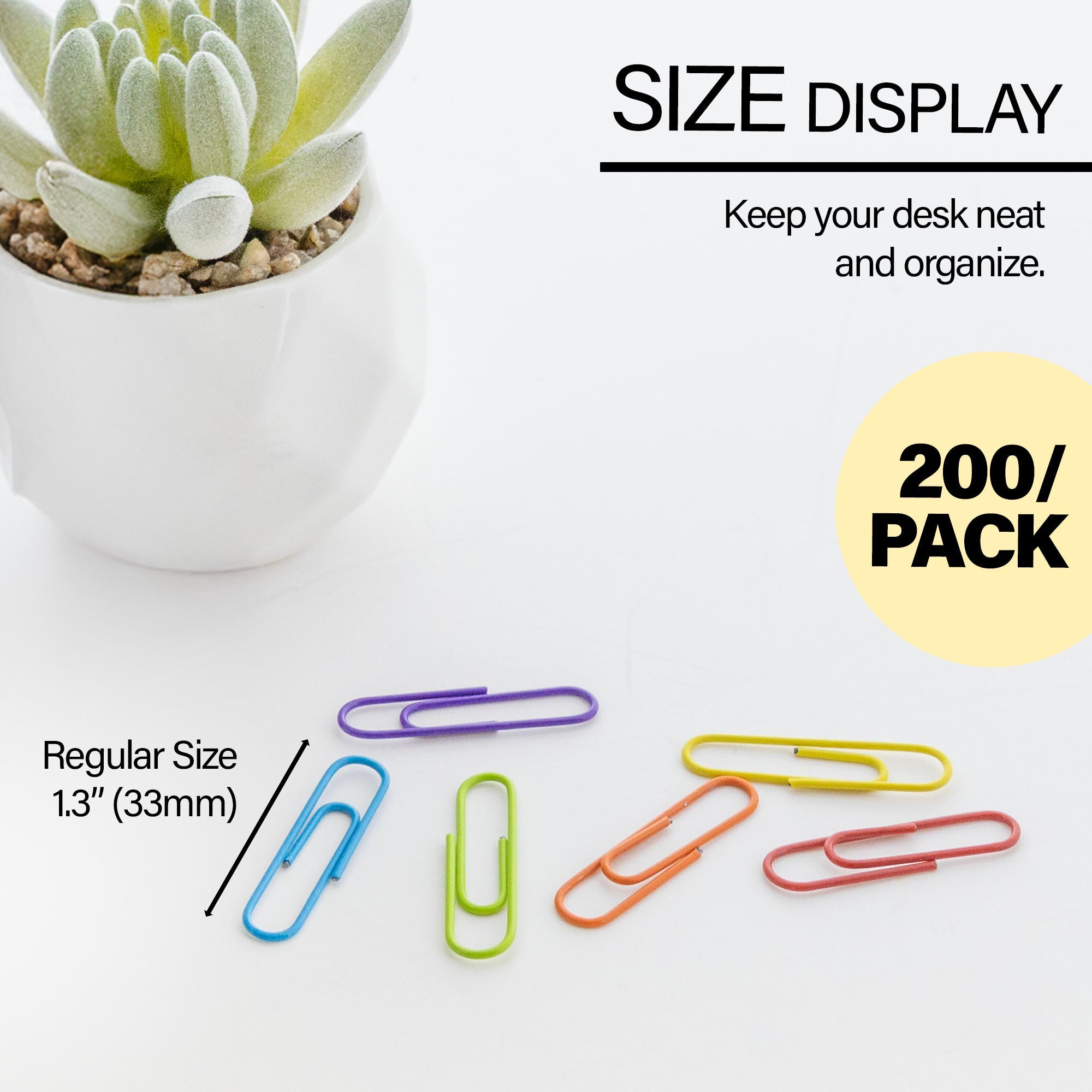 Paper Clip (33mm) No.1 Regular Color (200/Pack)