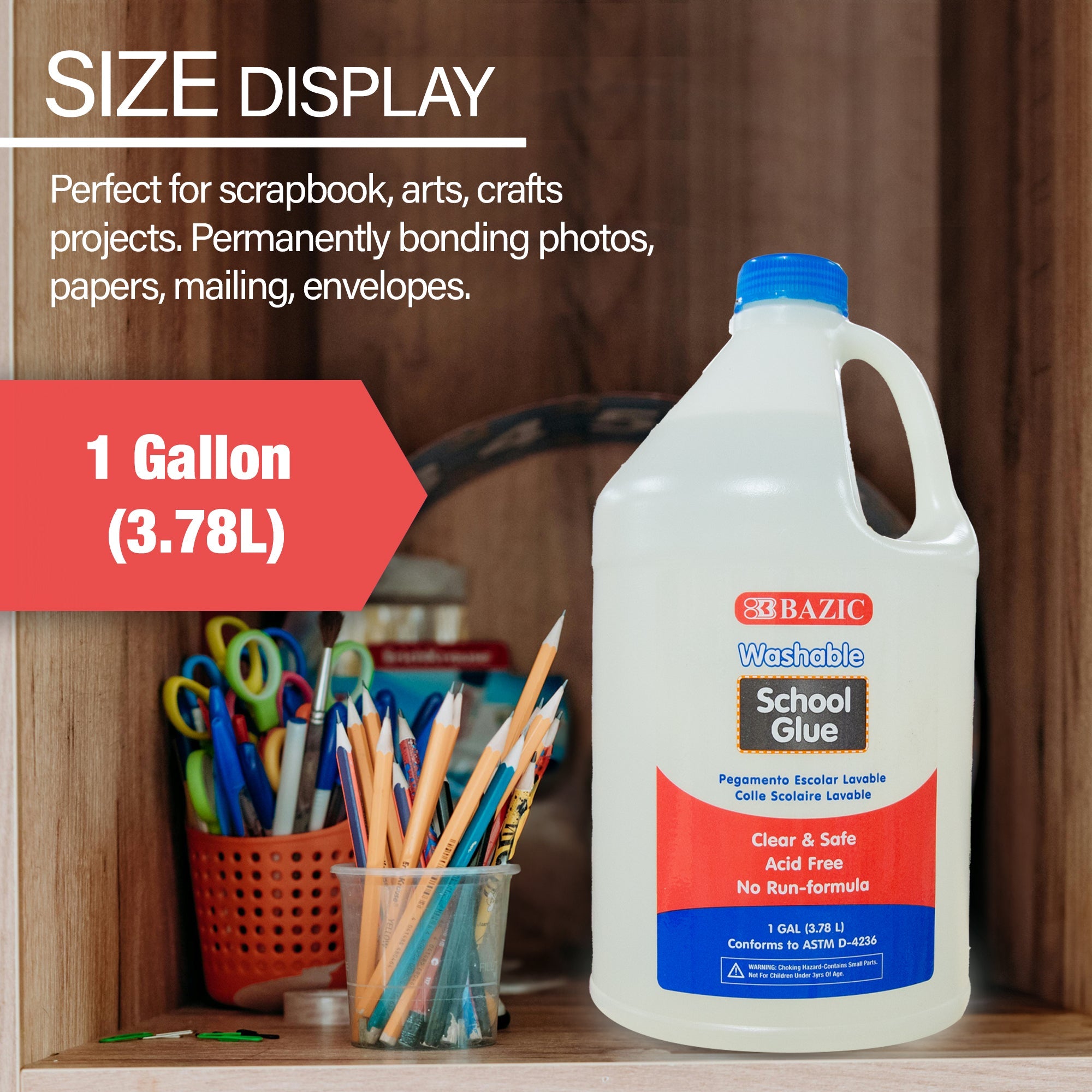Clear Washable School Glue 1 Gallon