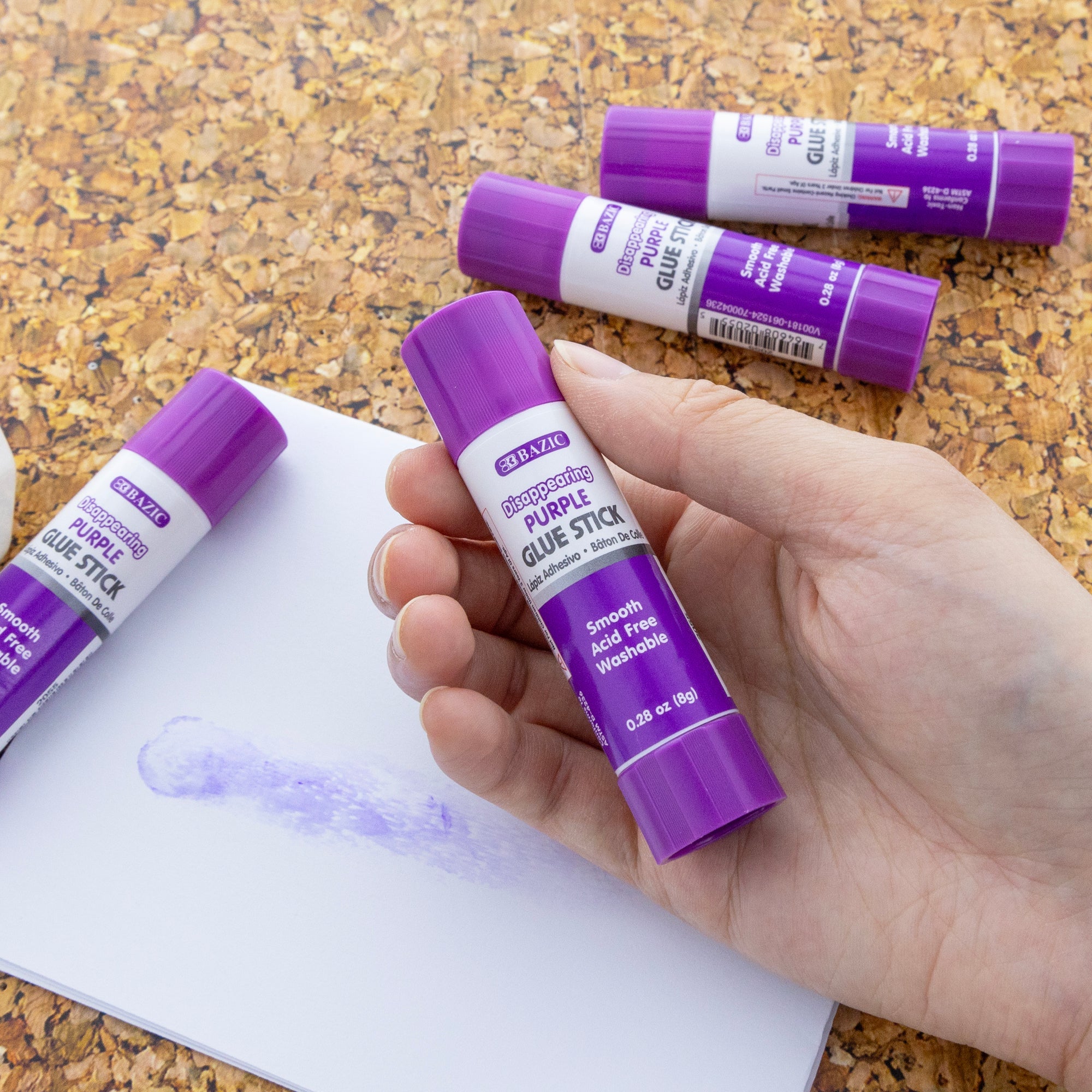 Glue Stick Washable Disappearing Purple 0.28 oz (12 Sticks)