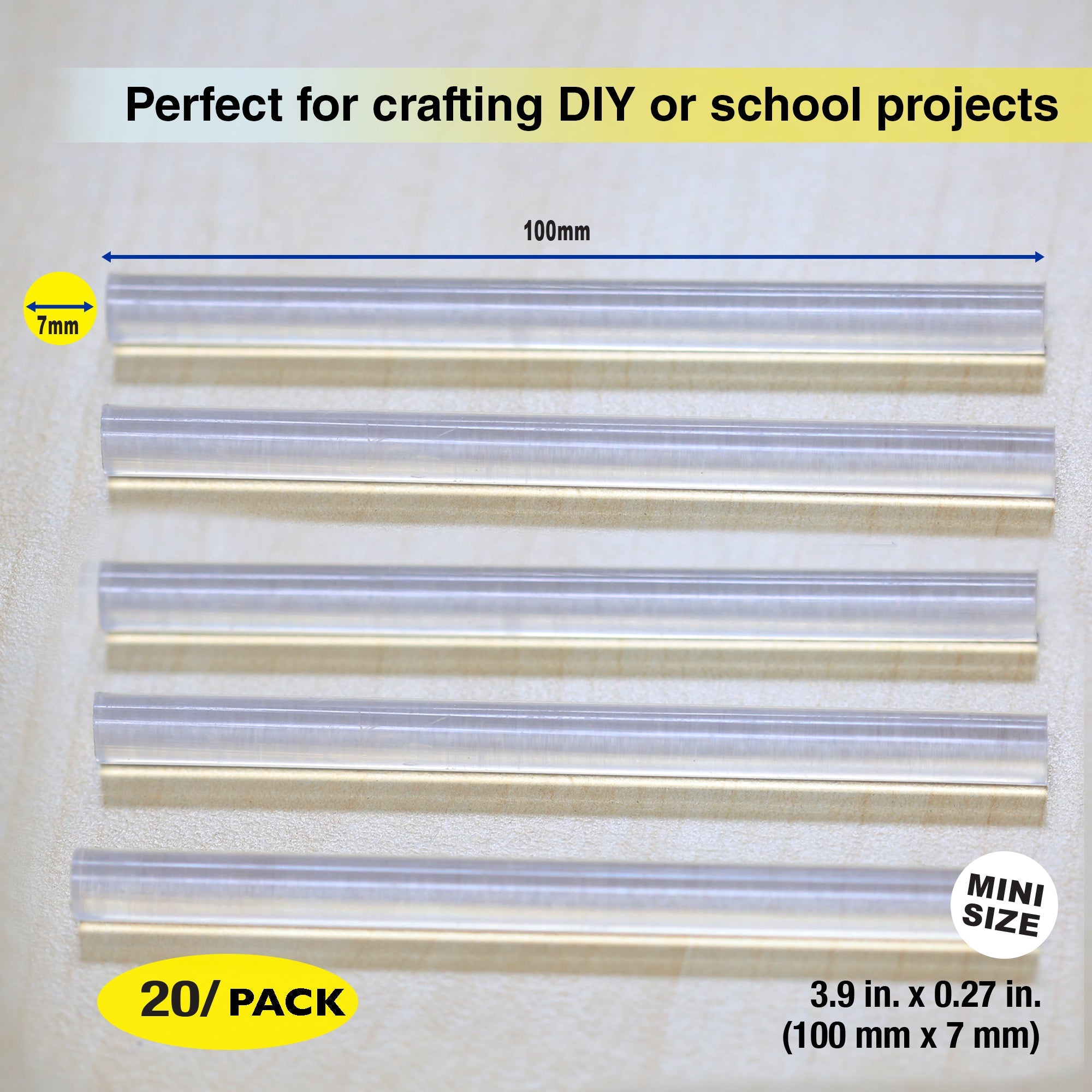 Hot Melt Glue Sticks Dual Temp. Mini 3.9" x 0.27" (20/Box)