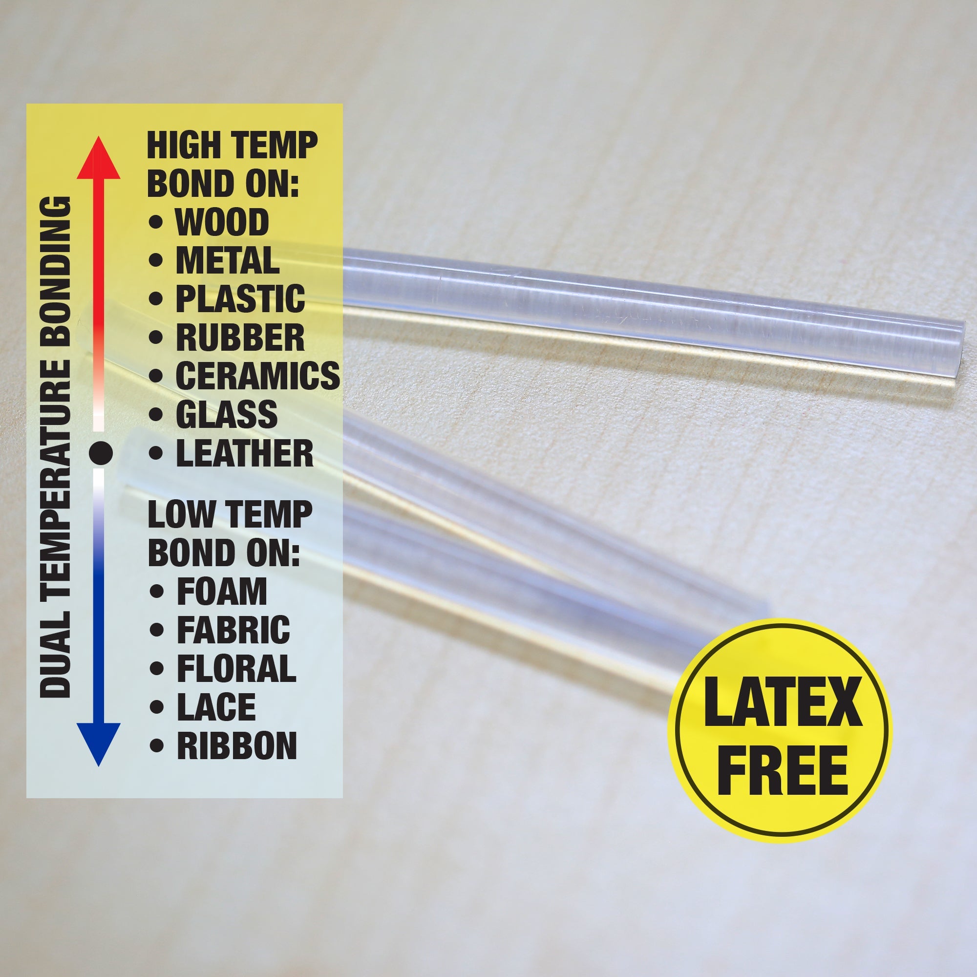 Hot Melt Glue Sticks Dual Temp. Mini 3.9" x 0.27" (100/Box)