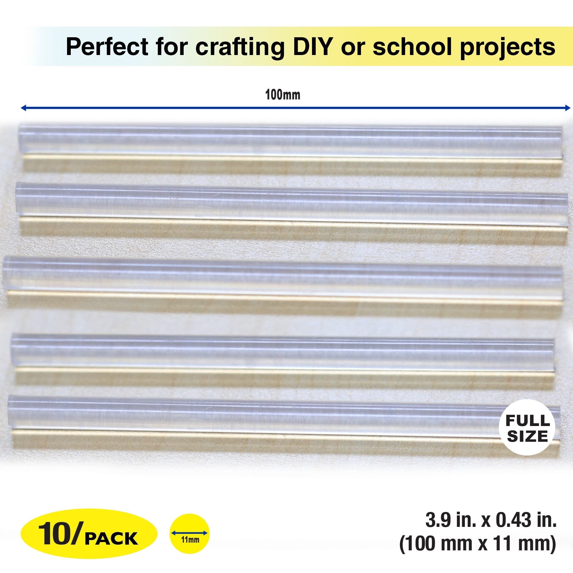 Hot Melt Glue Sticks Dual Temp. Full 3.9" x 0.43" (10/Box)