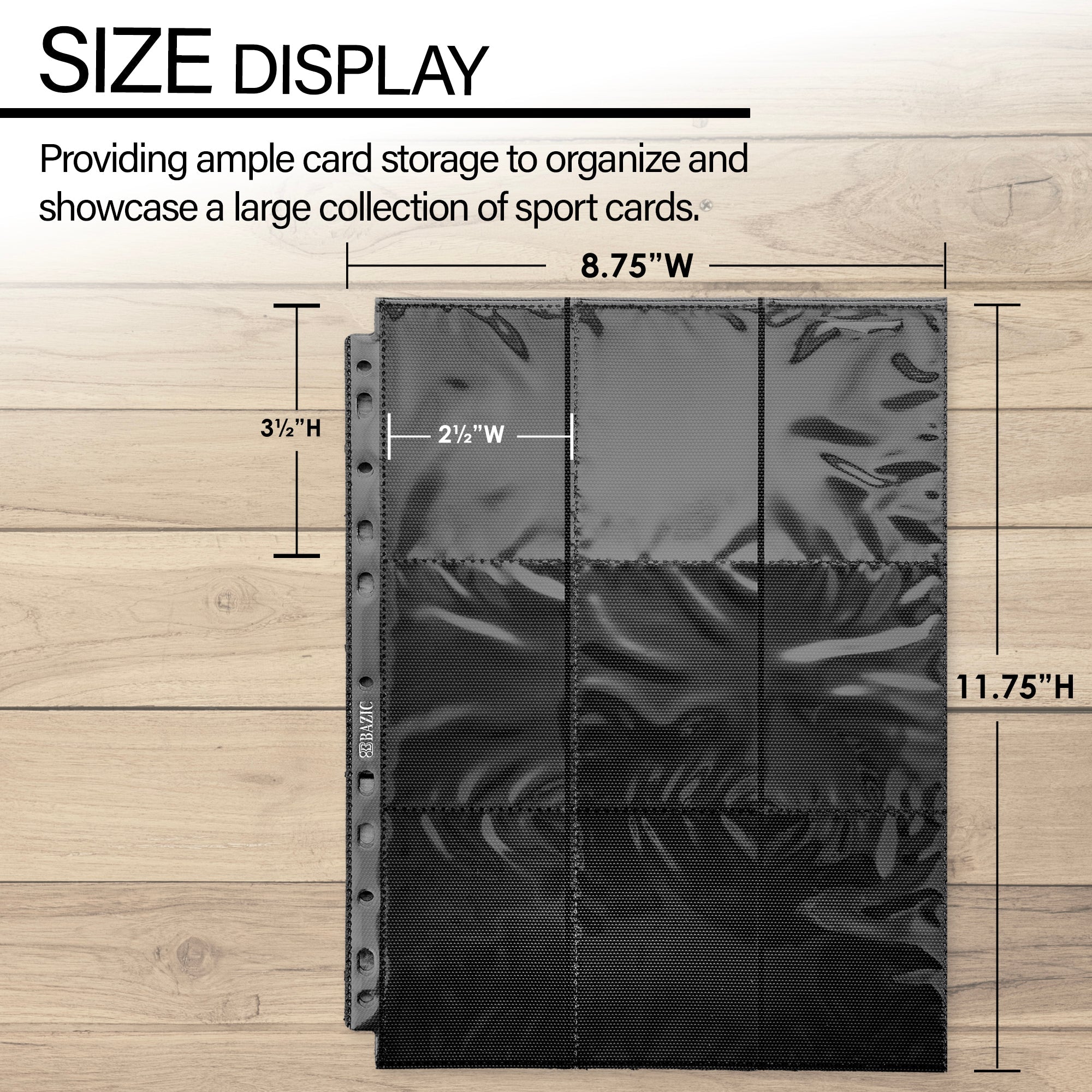 BAZIC Side Loading 9-Pockets Double Sided Trading Card Holders (5/Pack) – BAZIC Products